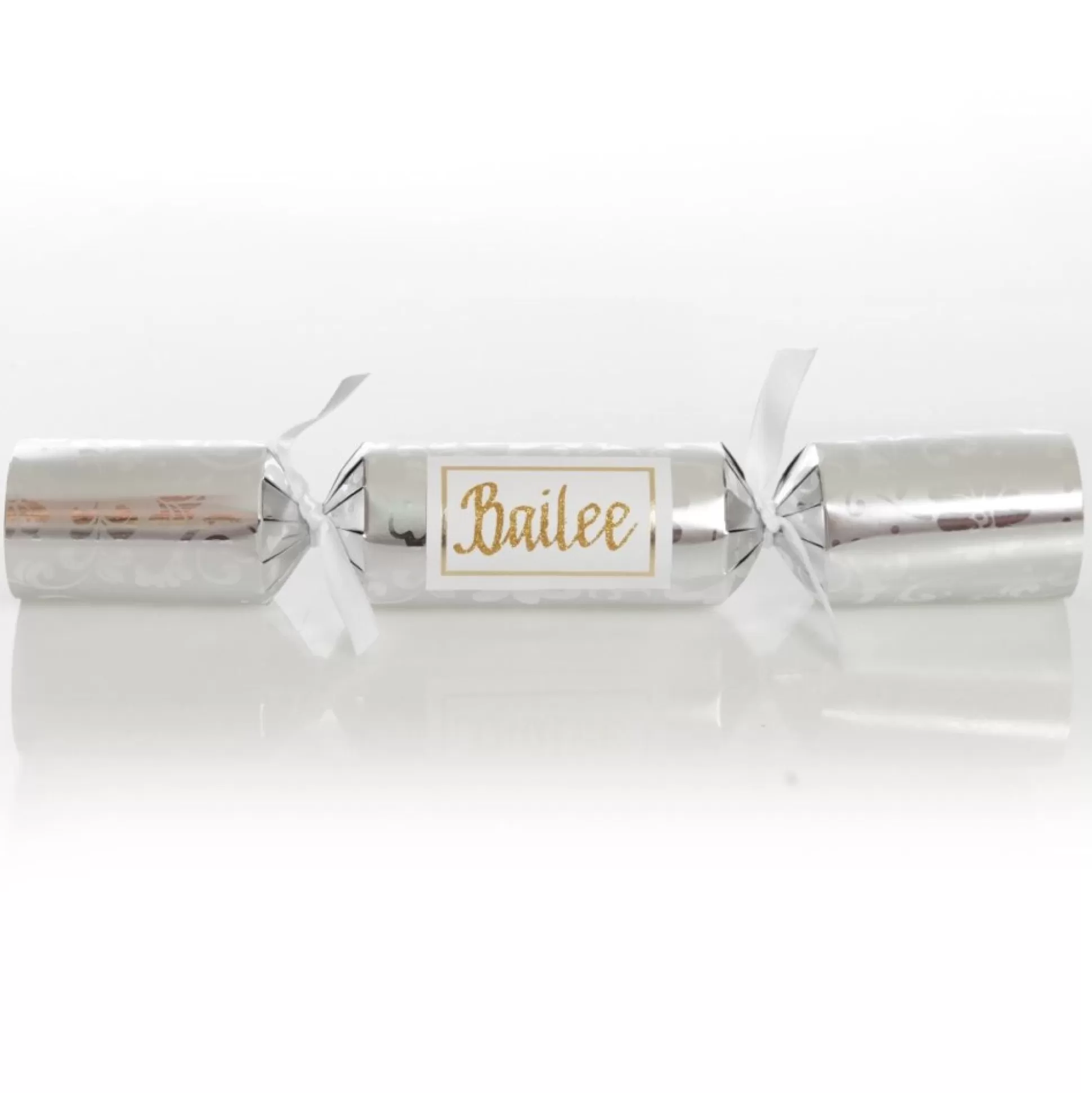Personalised Silver Swirl Bon Bon - Single Christmas Bon Bons |