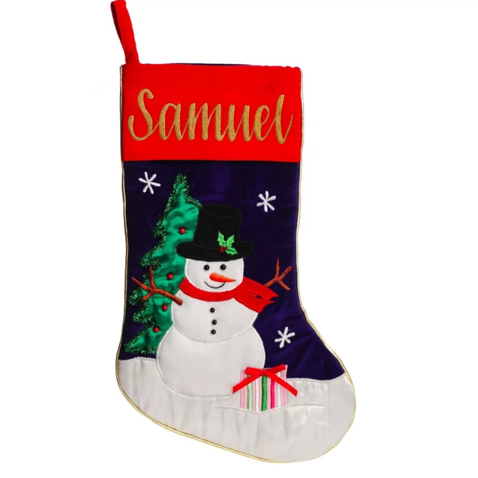 Personalised Snowman Christmas Stocking Personalised Stockings |