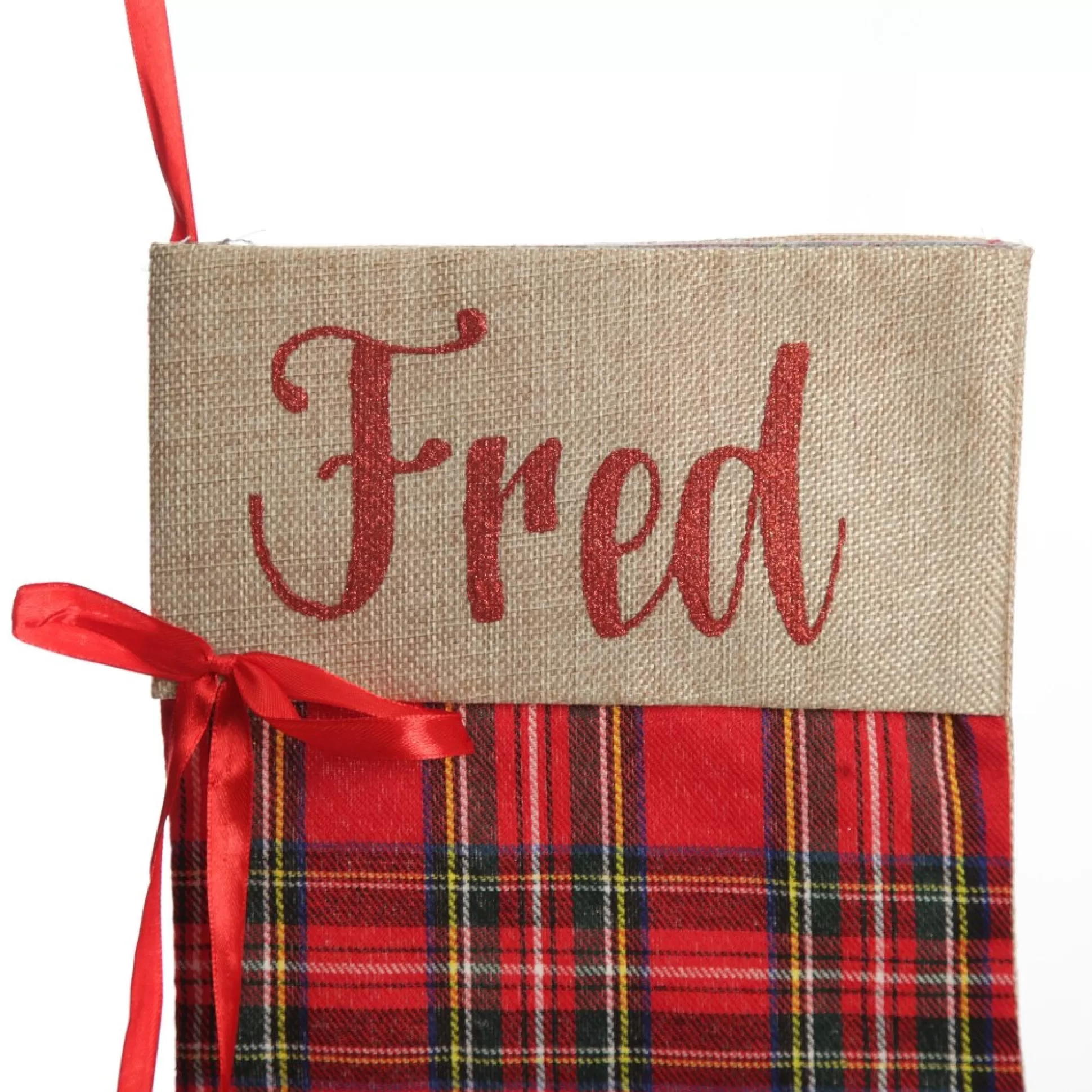 Personalised Tartan Cat Paw Christmas Stocking Personalised Stockings |