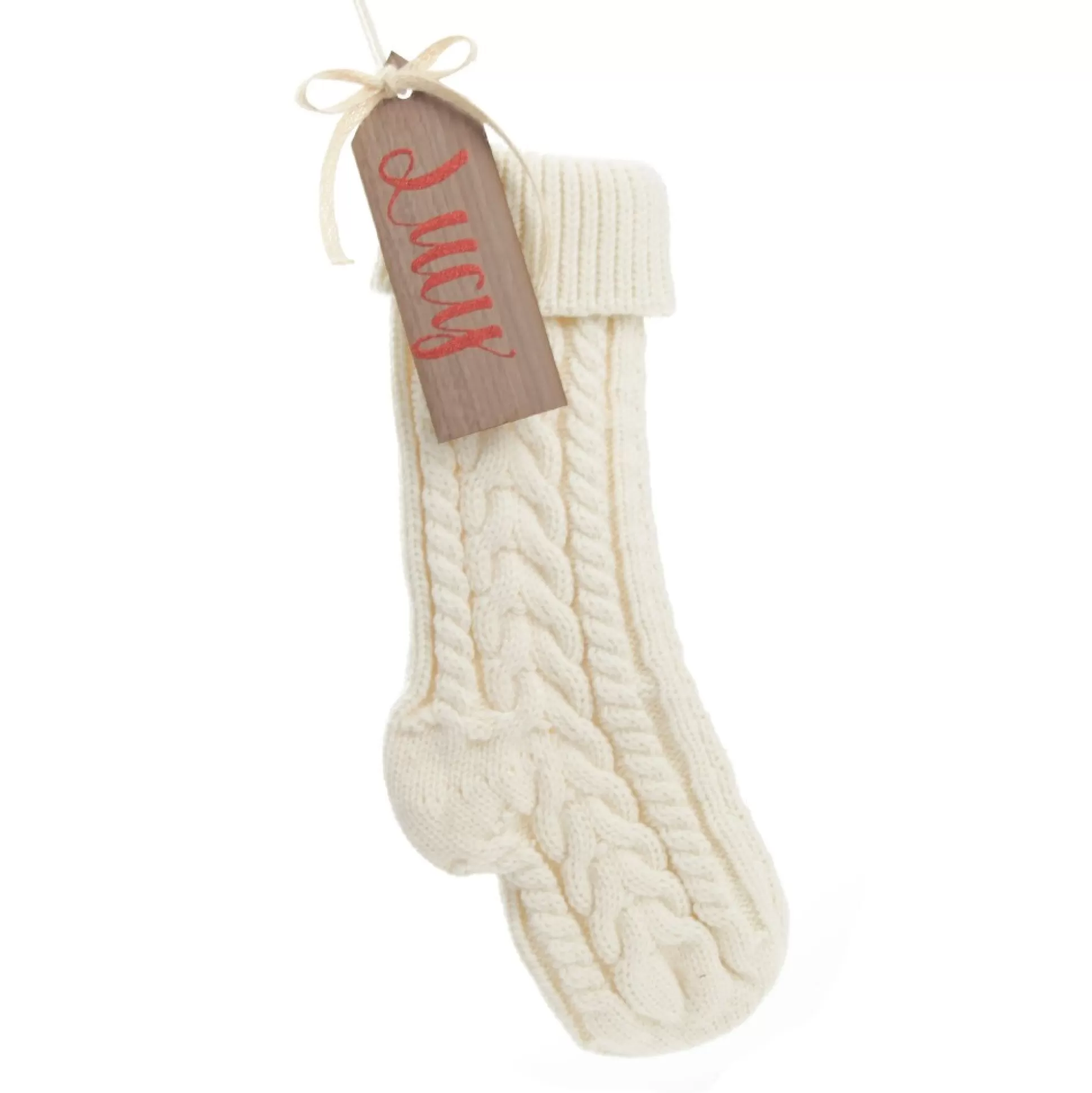 Personalised White Cable Knit Christmas Stocking Personalised Stockings |