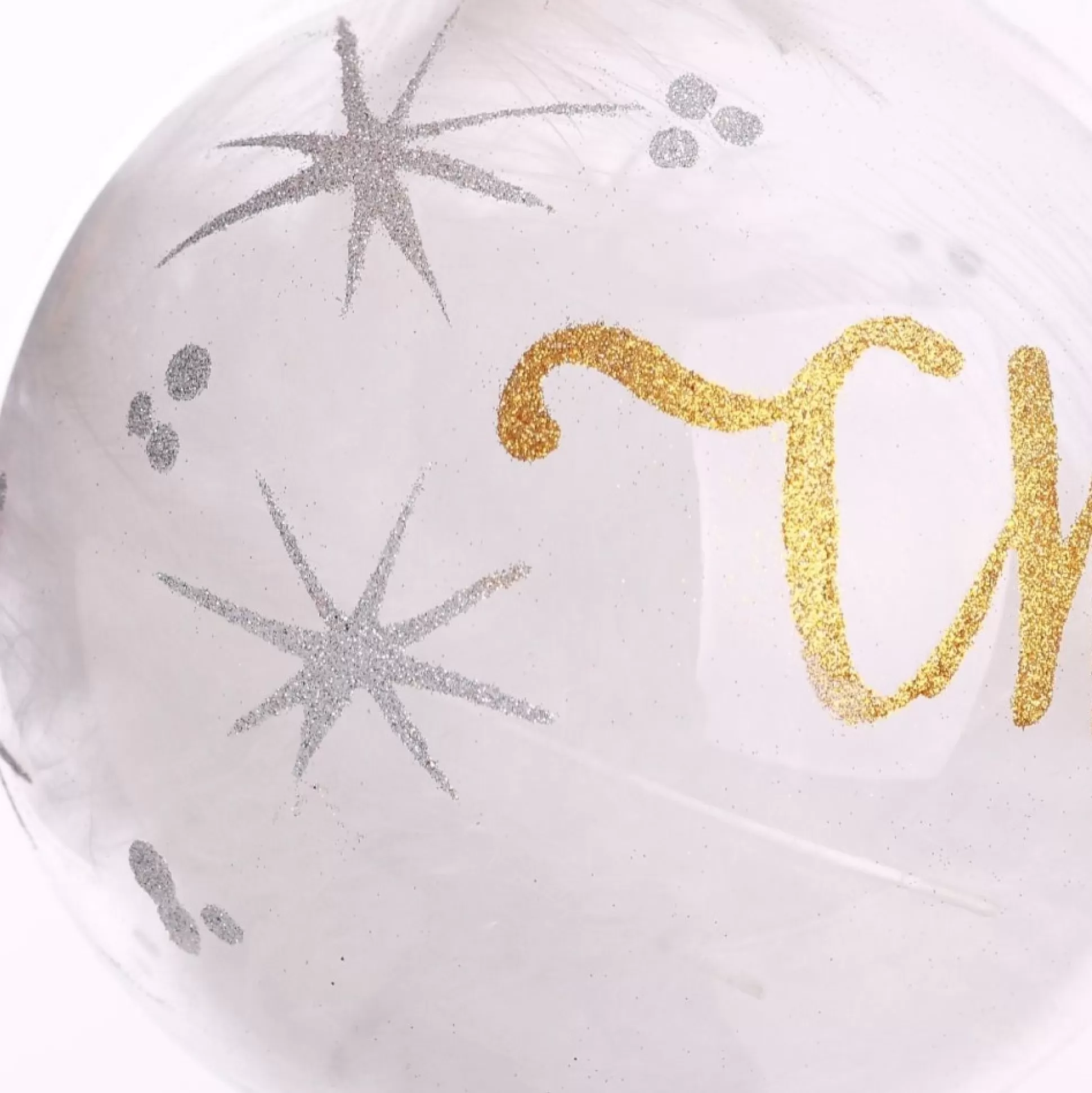 Personalised White Feather Clear Glass Christmas Bauble Personalised Baubles |