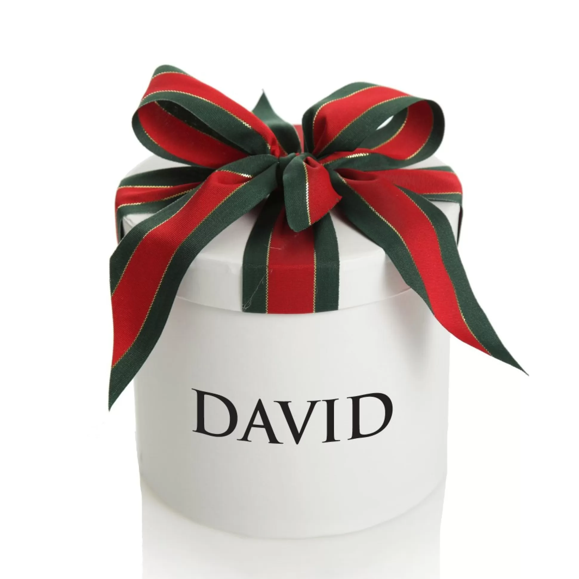 Personalised White Round Gift Box with Christmas Ribbon Bow Gift Wrap, Boxes, Bags & Tags |