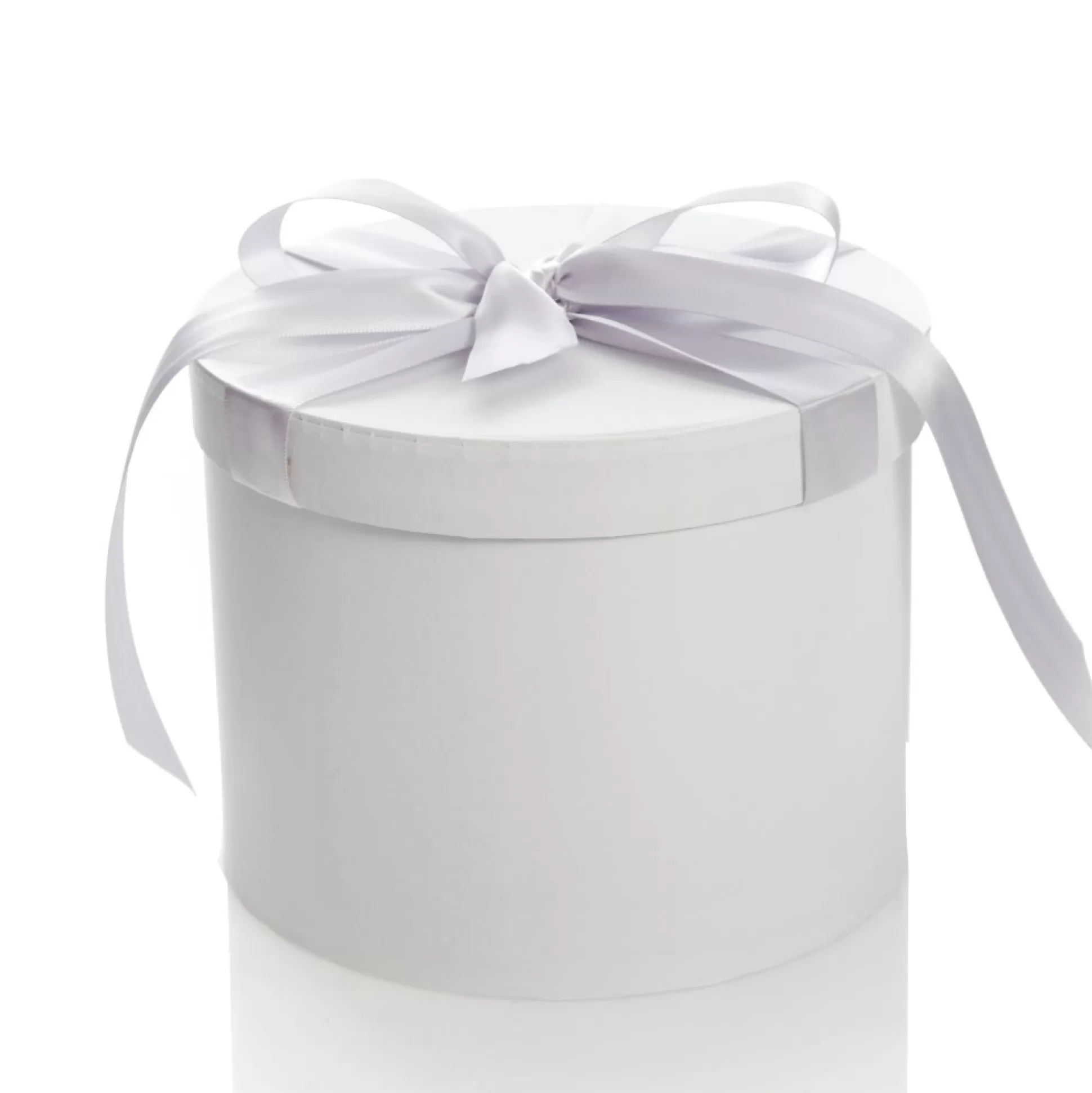 Personalised White Round Gift Box with Silver Ribbon Bow Gift Wrap, Boxes, Bags & Tags |
