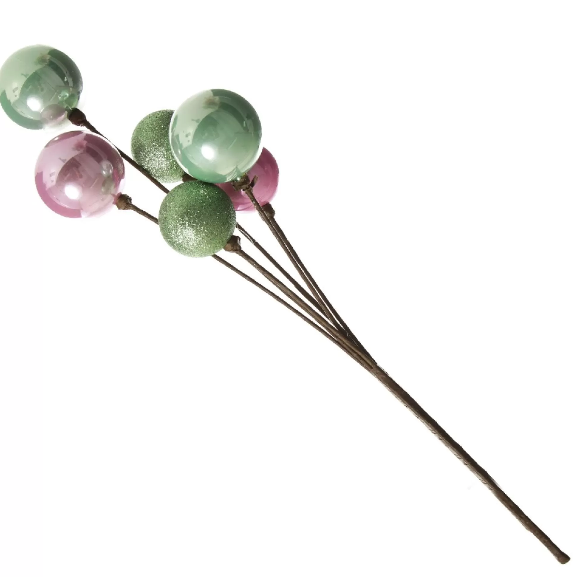 Pink and Mint Christmas Bauble Cluster Pick Christmas Tree Picks |