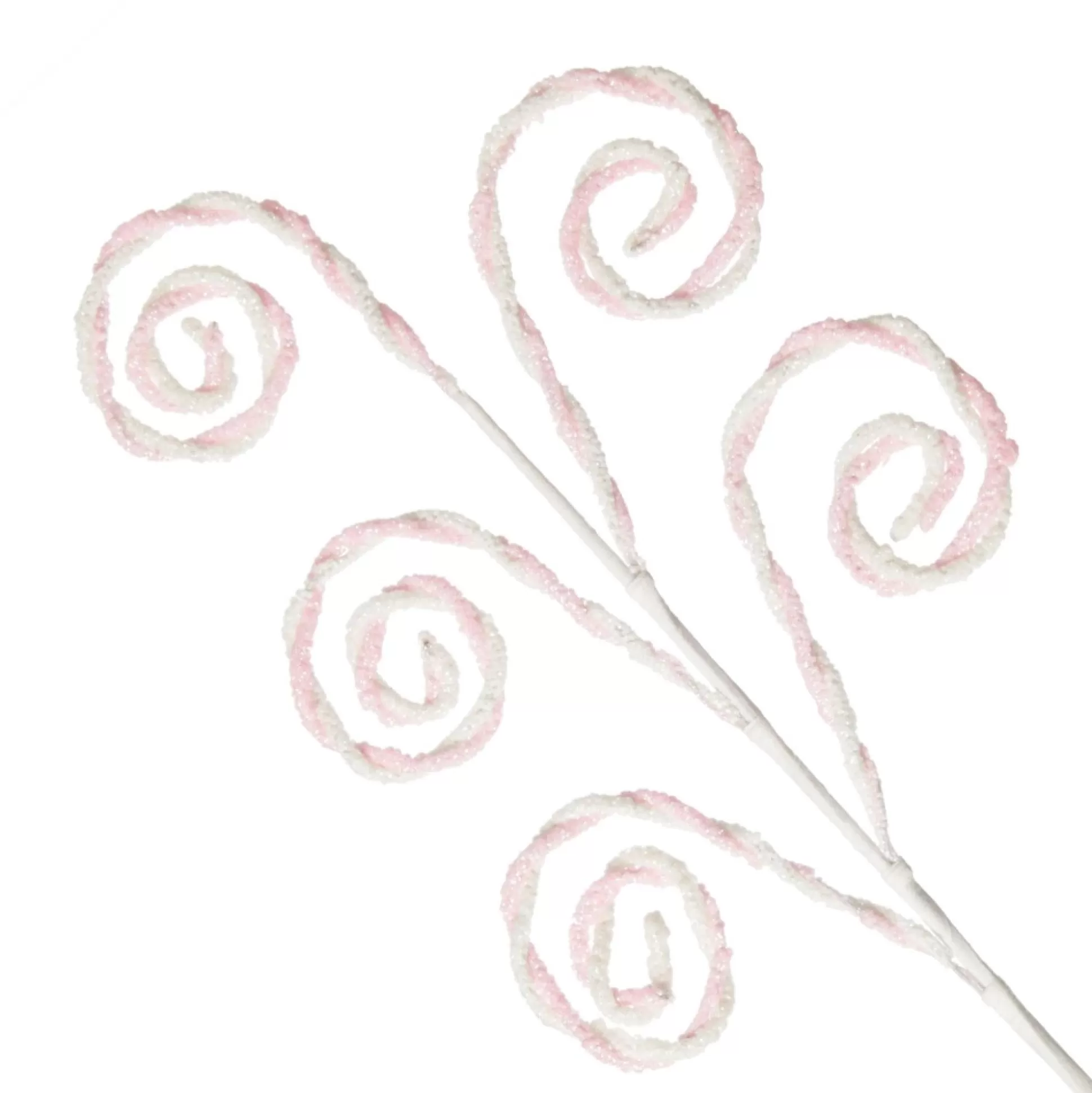 Pink and White Chenille Stick Candy Cane Christmas Pick Christmas Tree Picks |