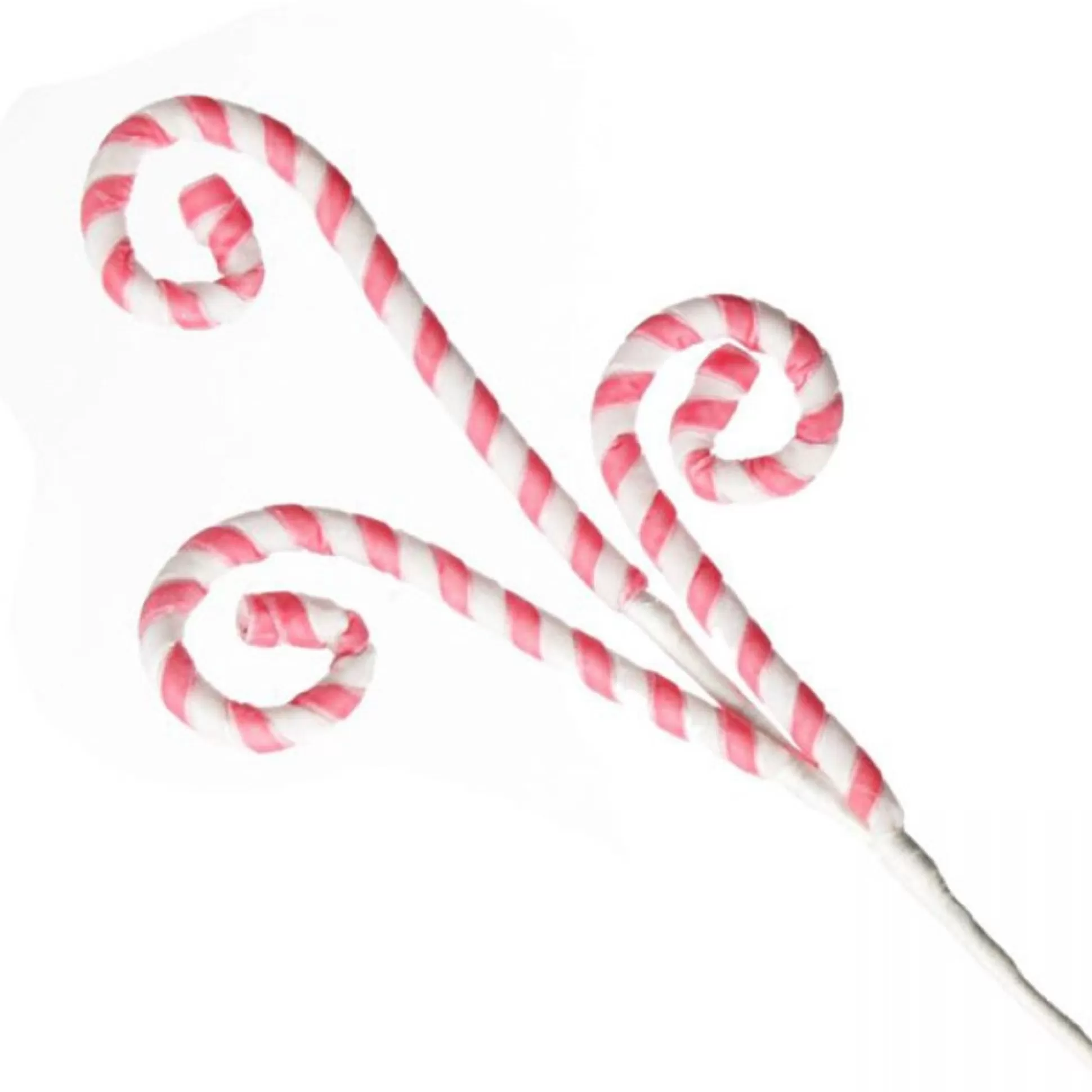 Pink and White Velvet Candy Cane Pick Christmas Tree Picks |
