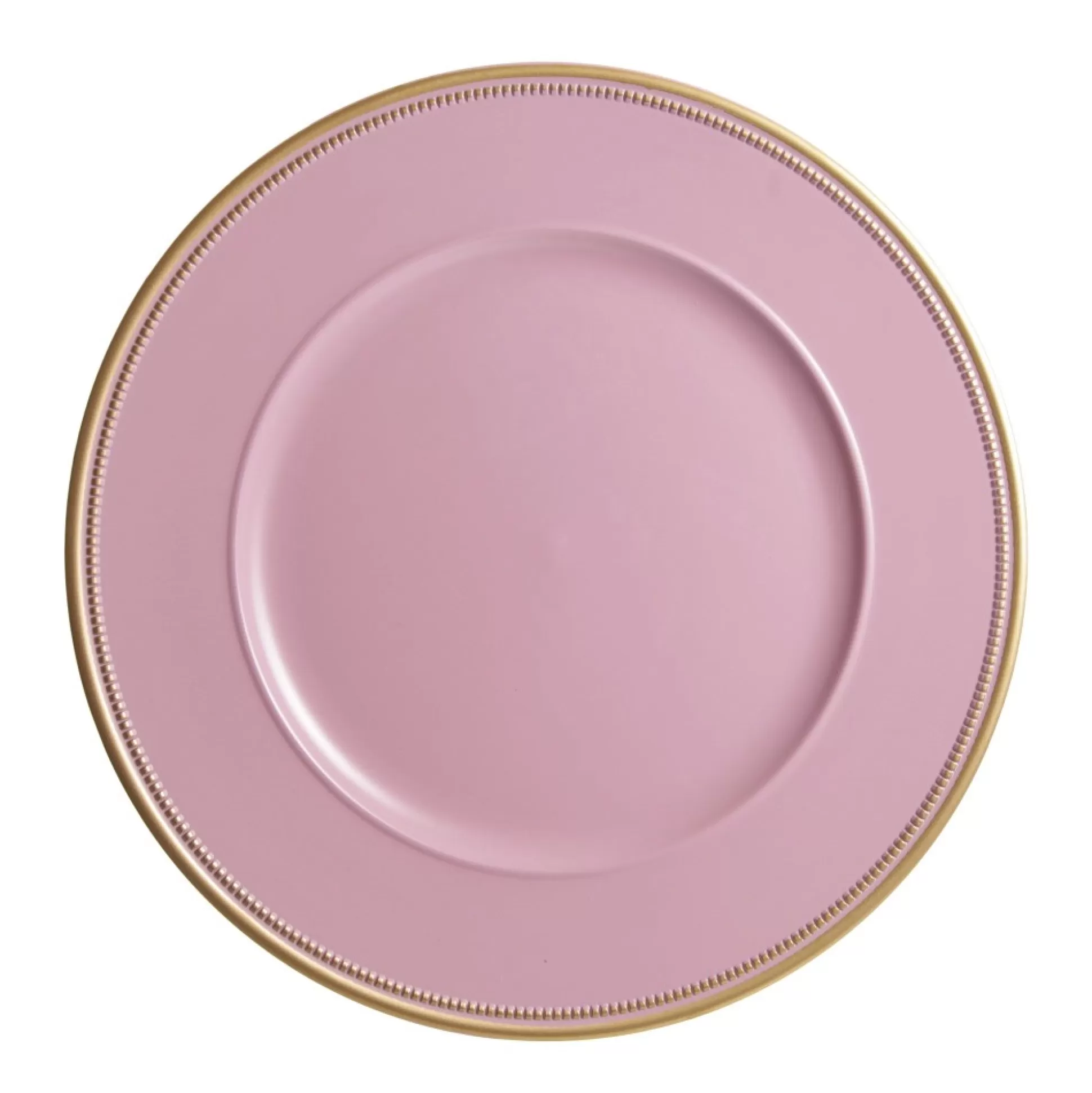Pink Charger Plate with Gold Edging Christmas Table Decor |