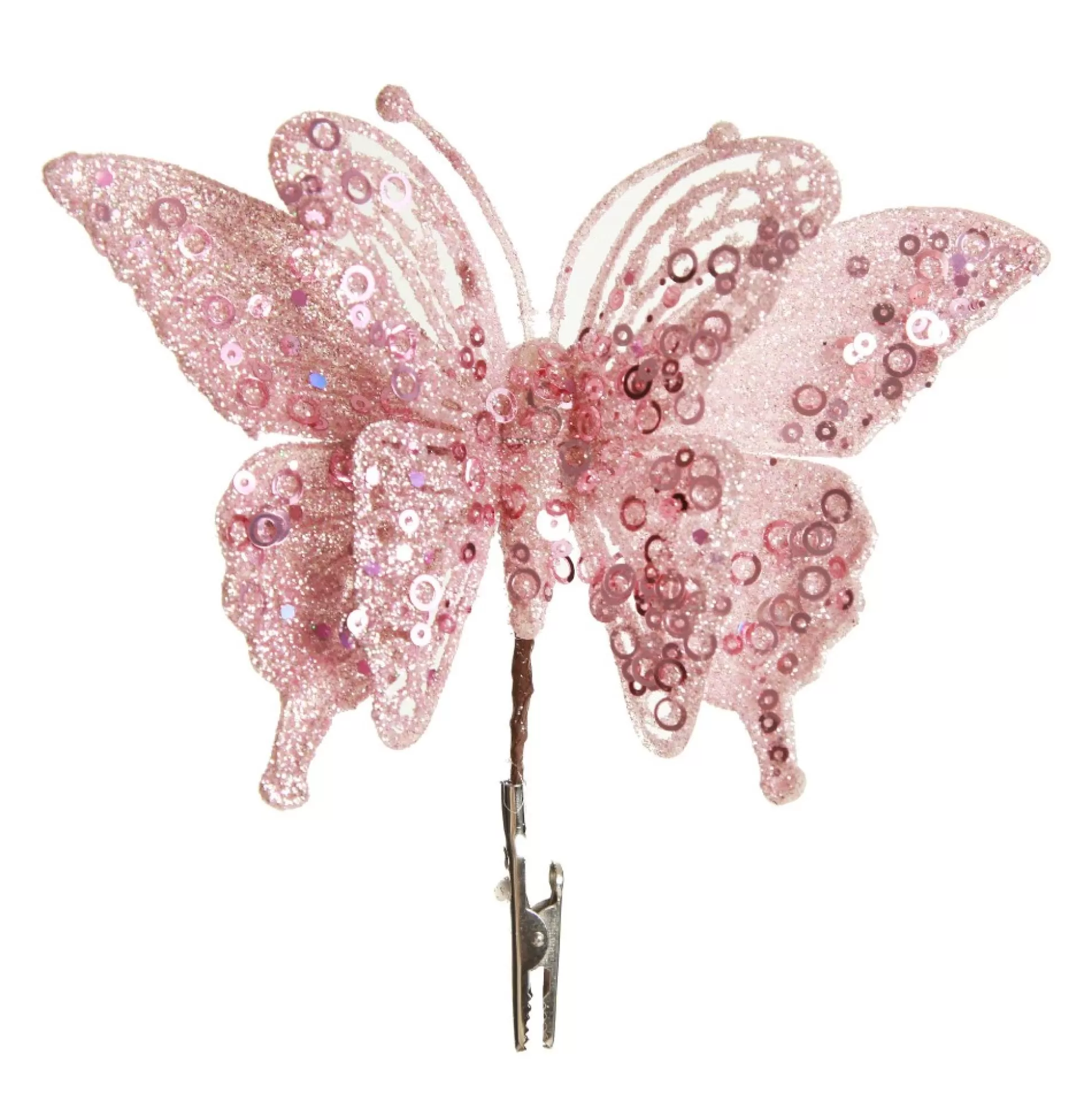 Pink Glitter and Sequin Butterfly Clip Butterflies And Birds |