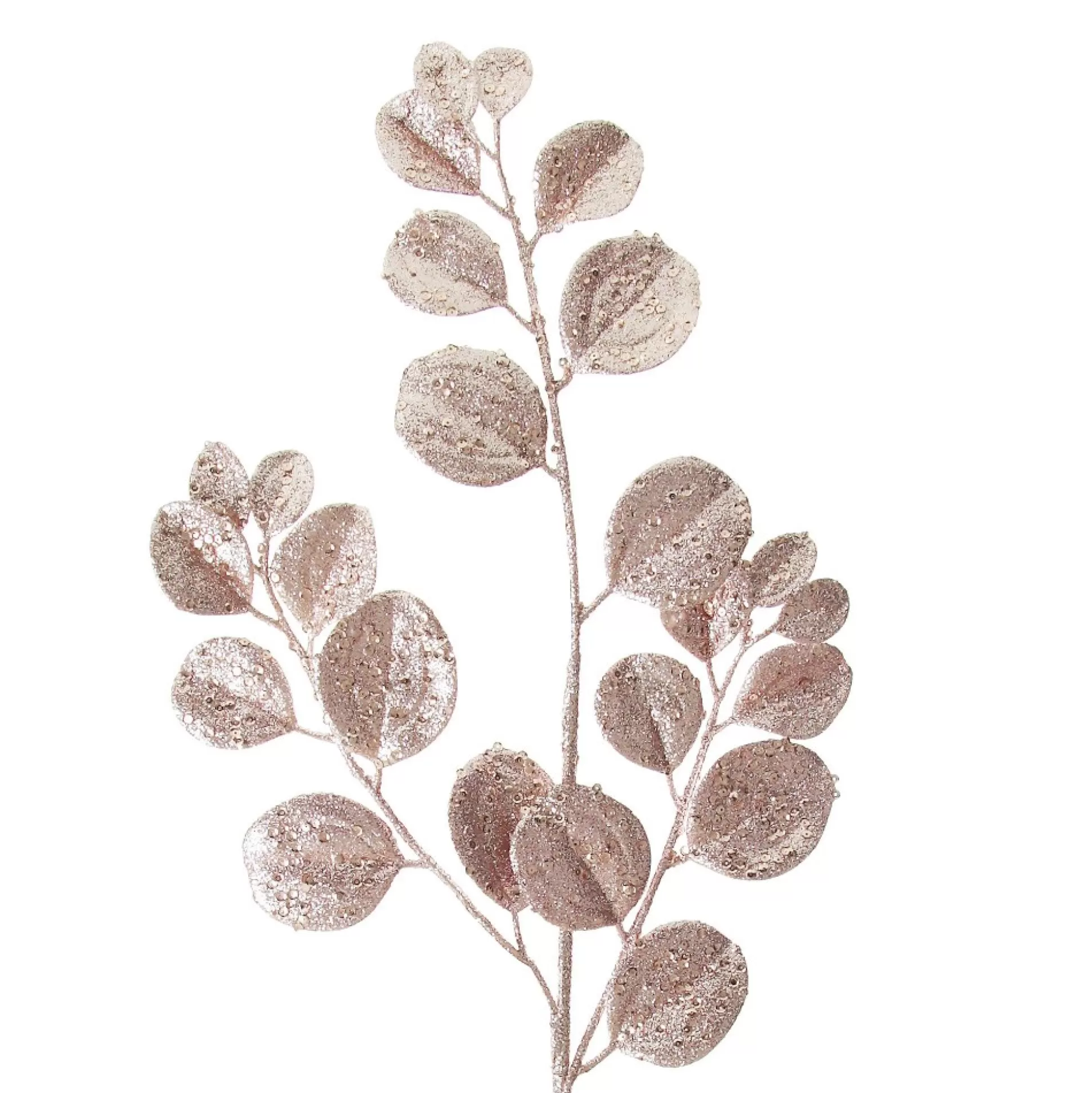 Pink Glitter Round Leaf Spray Christmas Sprays |
