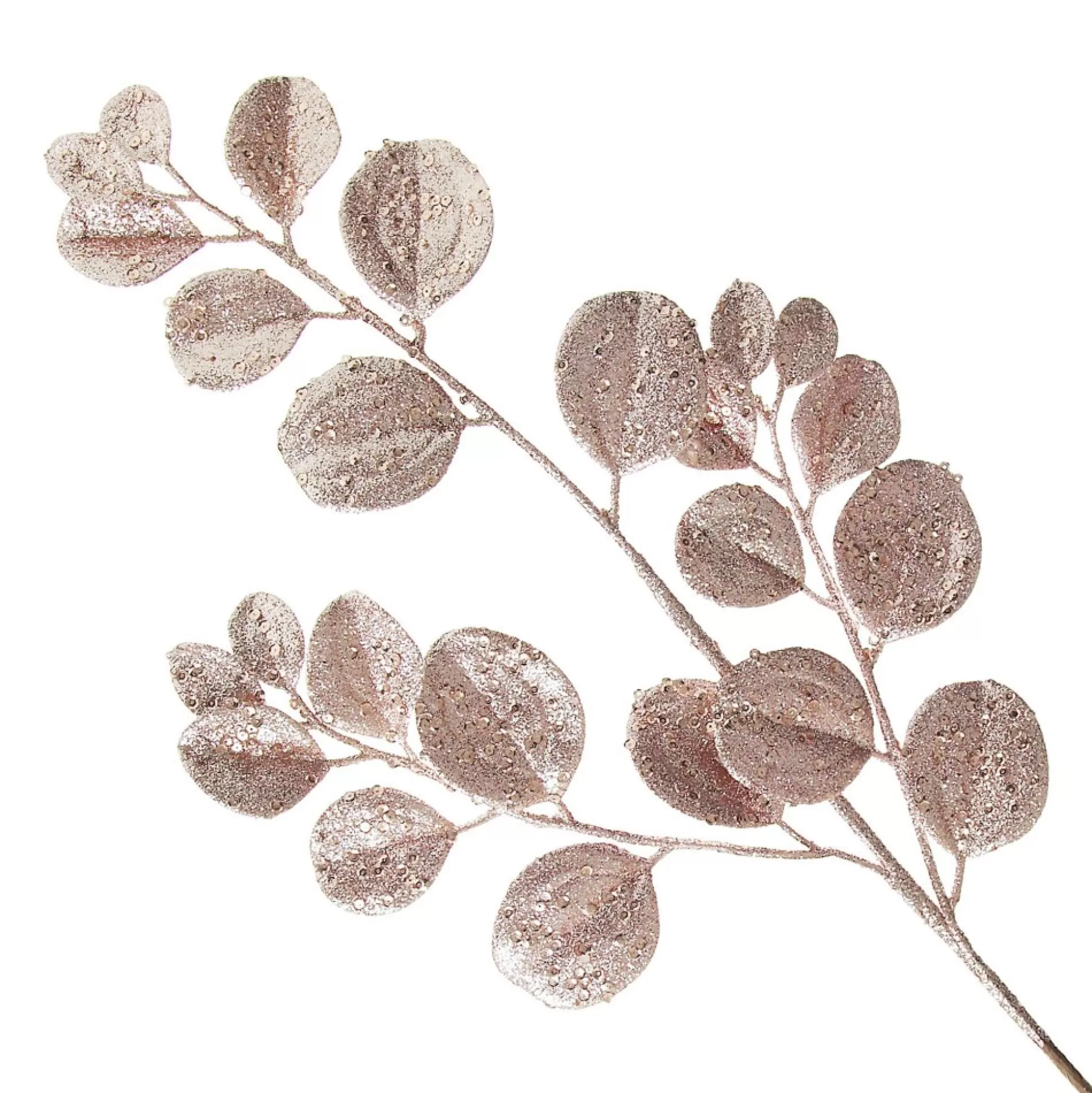 Pink Glitter Round Leaf Spray Christmas Sprays |