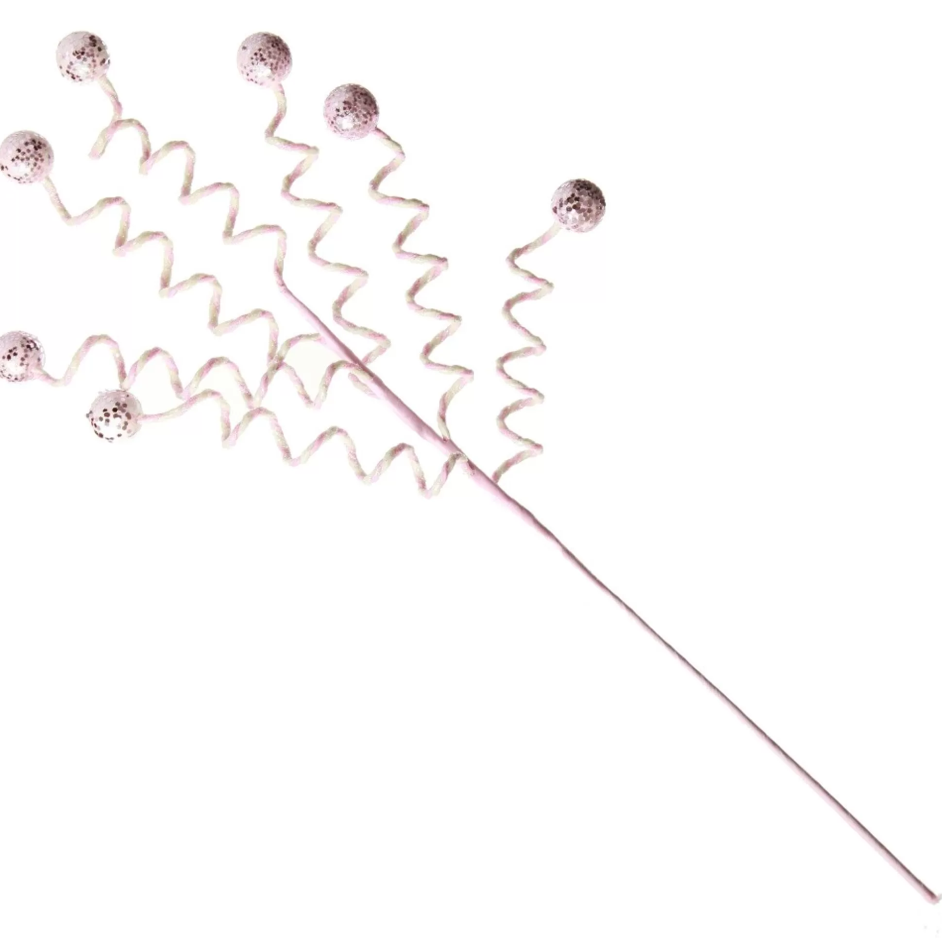 Pink Glitter Spiral Ball Pick Christmas Tree Picks |