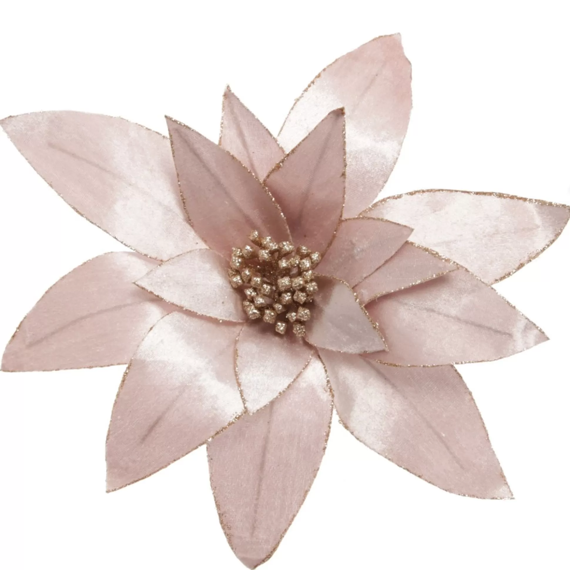 Pink Lily Flower Stem with Glitter Trim Christmas Flowers |