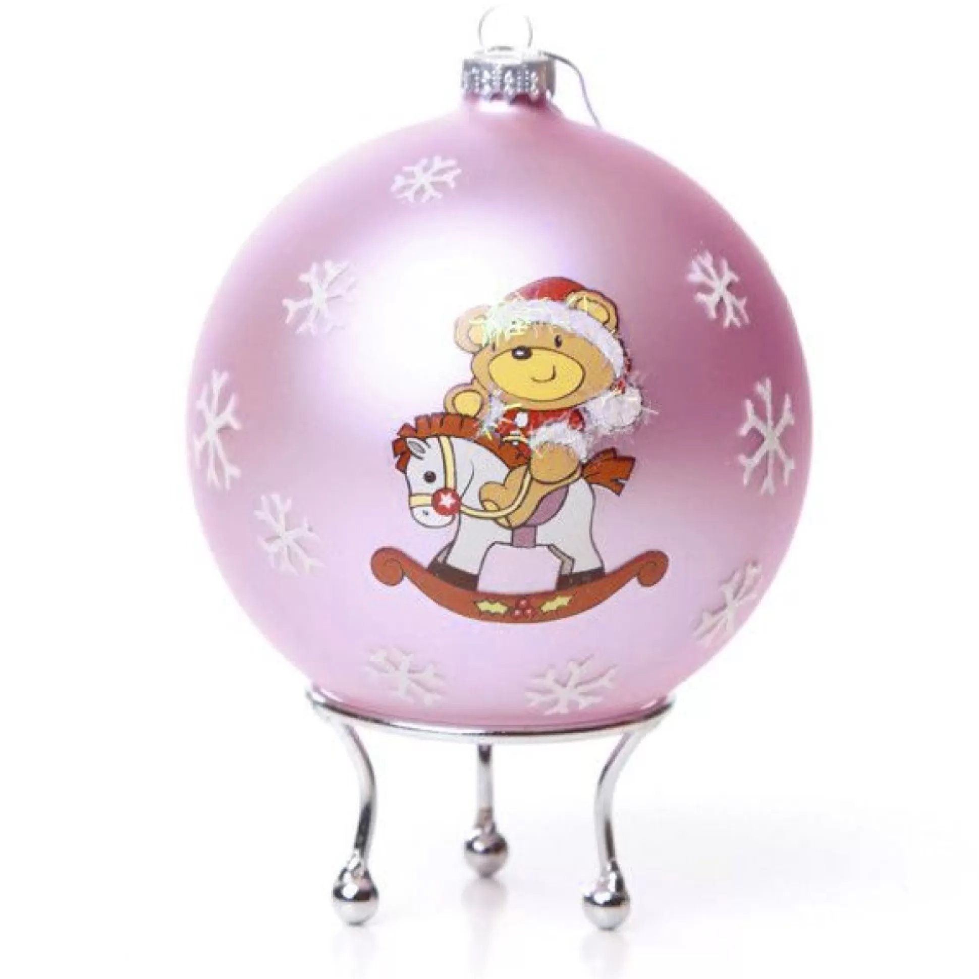 Pink Rocking Horse Christmas Bauble Personalised Baubles |
