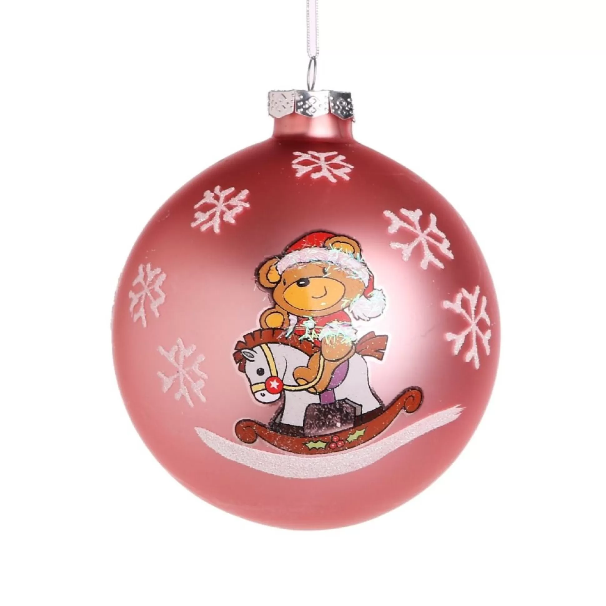 Pink Rocking Horse Christmas Bauble Personalised Baubles |