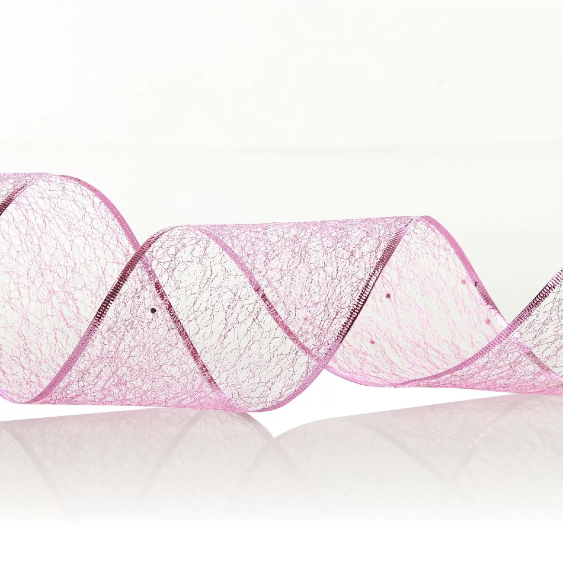 Pink Spider Mesh Wired Christmas Ribbon Garland Tree Garlands |