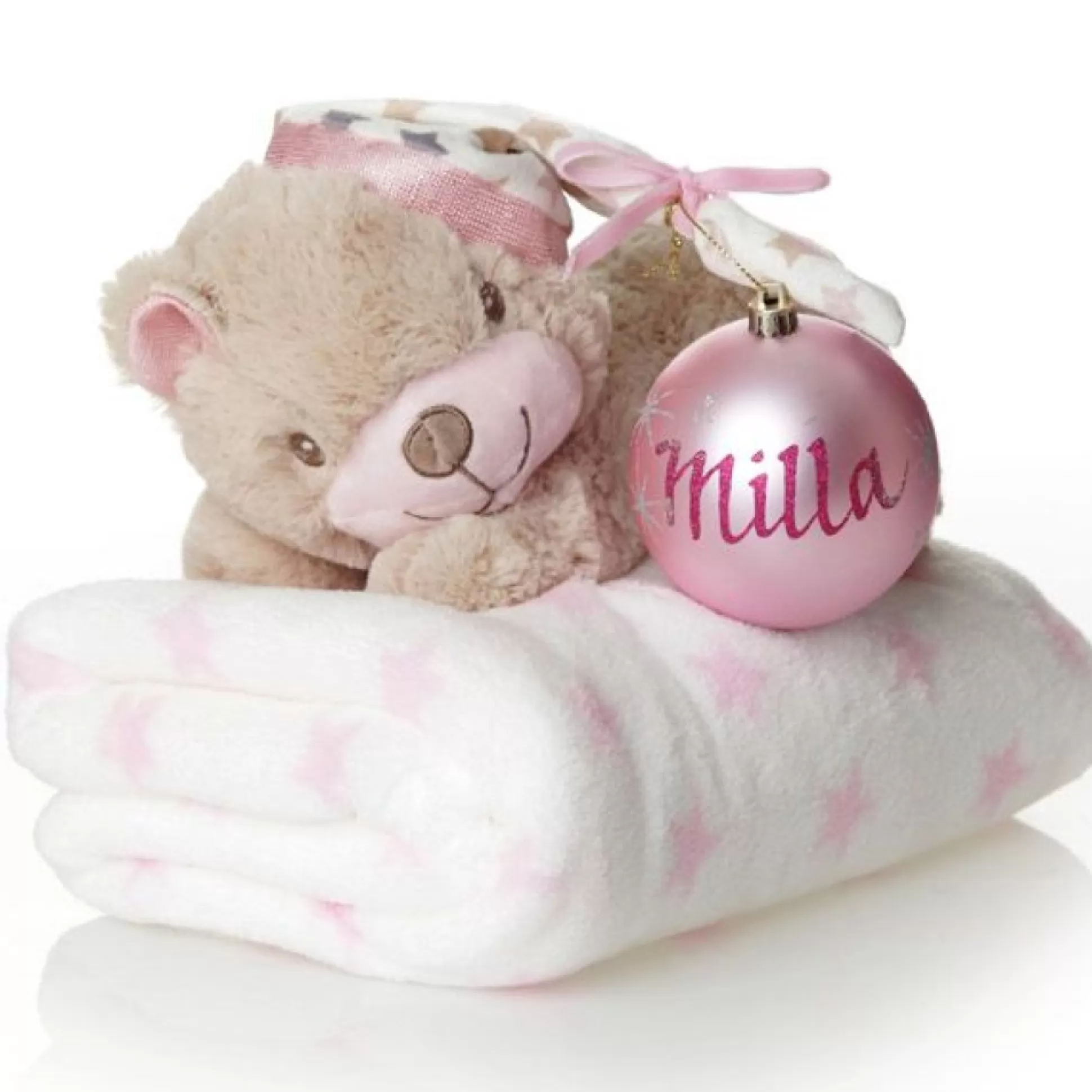 Pink Teddy with Blanket and Bauble Gift Pack Bauble Value Packs |