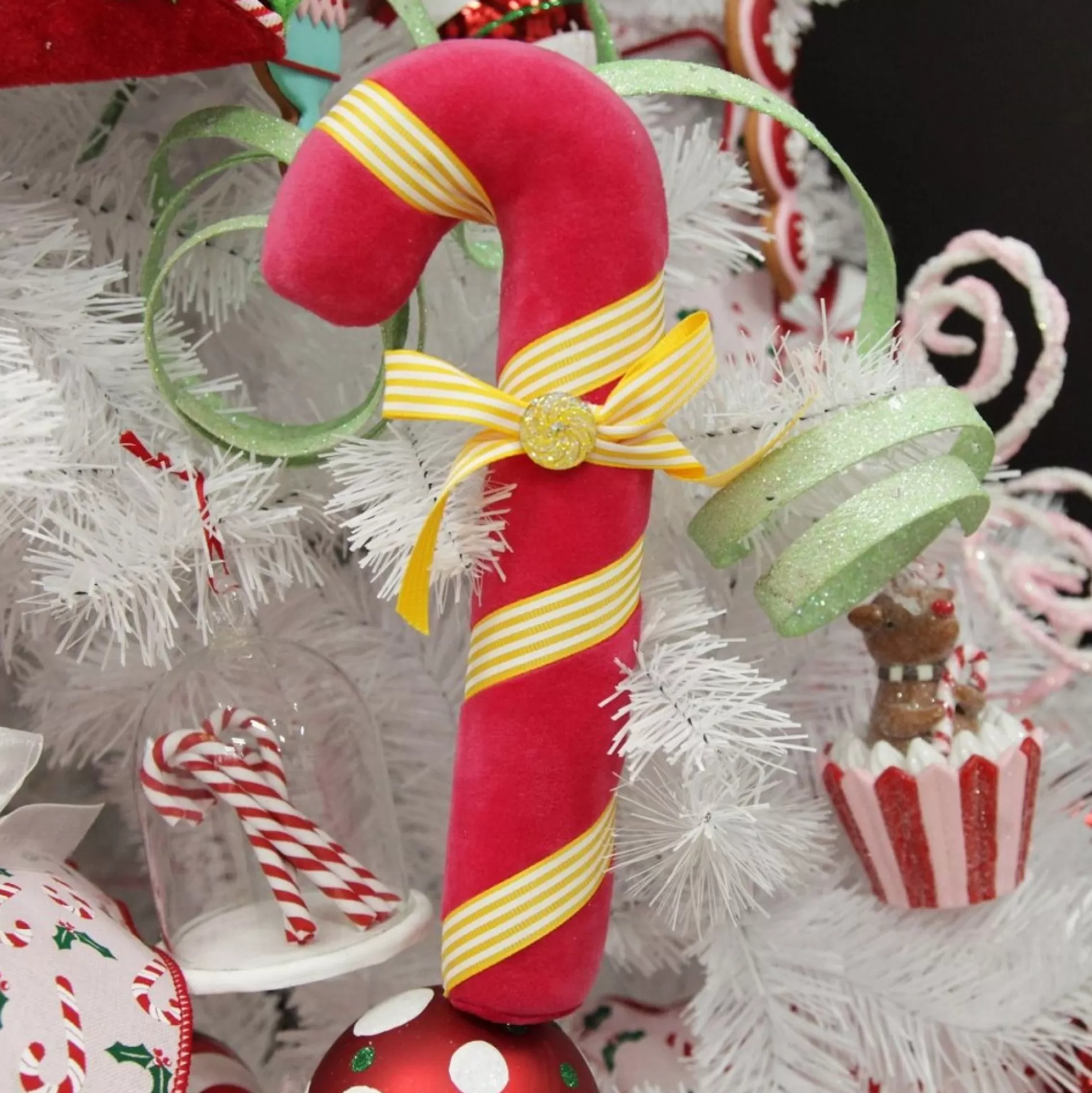 Pink Velvet Candy Cane Tree Decoration Christmas Tree Decorations |