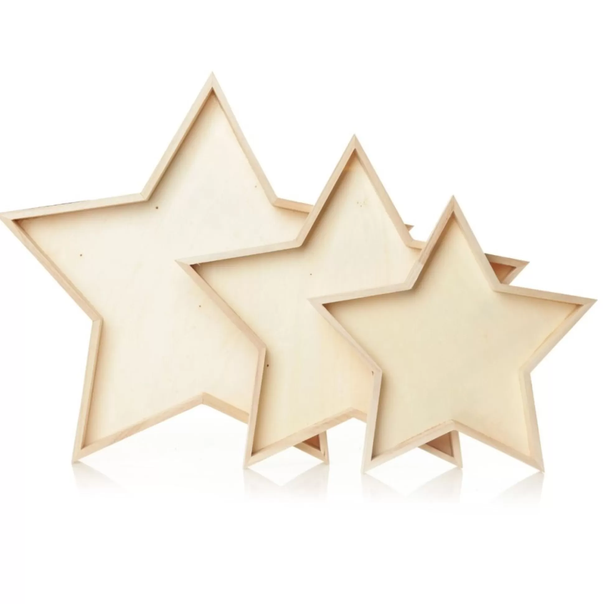 Plywood Craft Star Tray - Set of 3 Christmas Craft Supplies |
