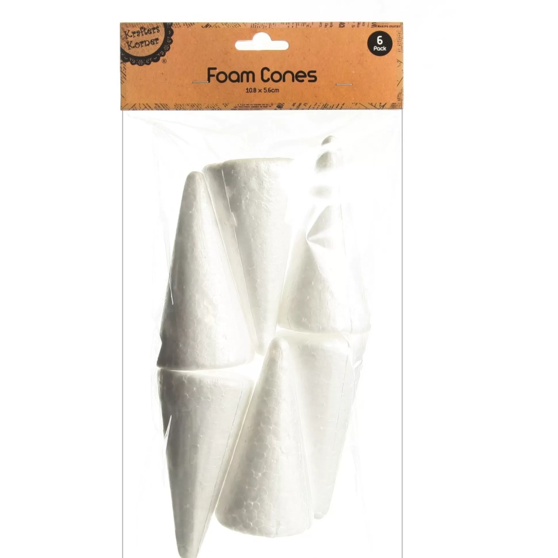 Polystyrene Foam DIY Craft Cone - Set of 6 Christmas Craft Supplies |