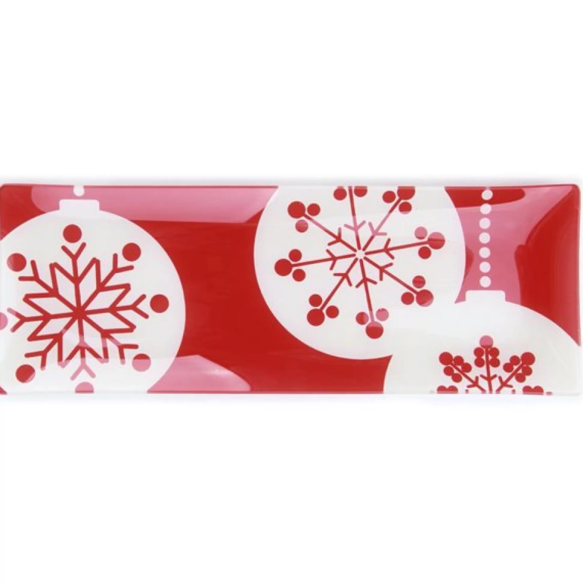 Rectangle Glass Christmas Platter Christmas Table Decor |