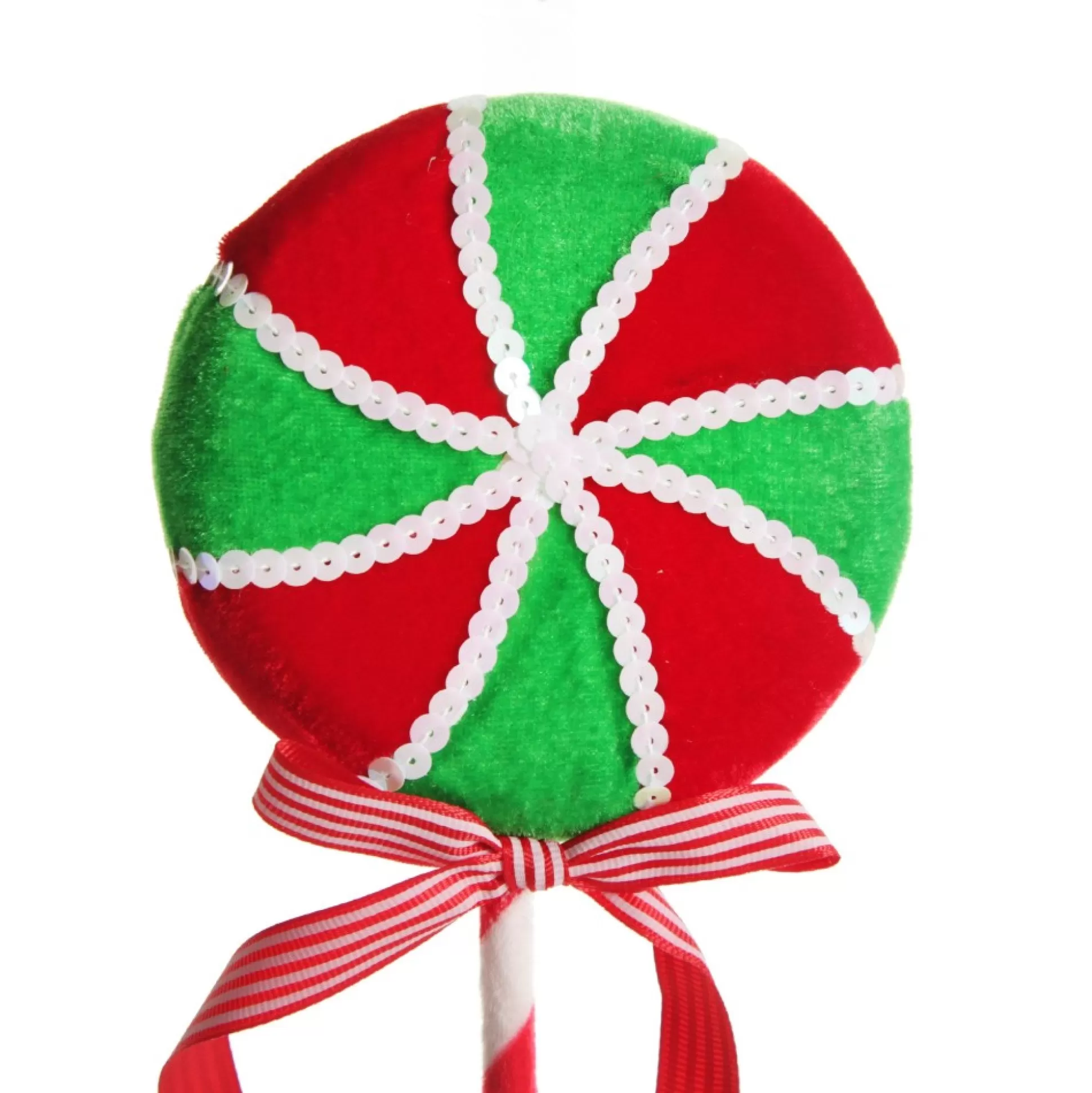 Red and Green Peppermint Candy Lollipop Pick Christmas Tree Picks |
