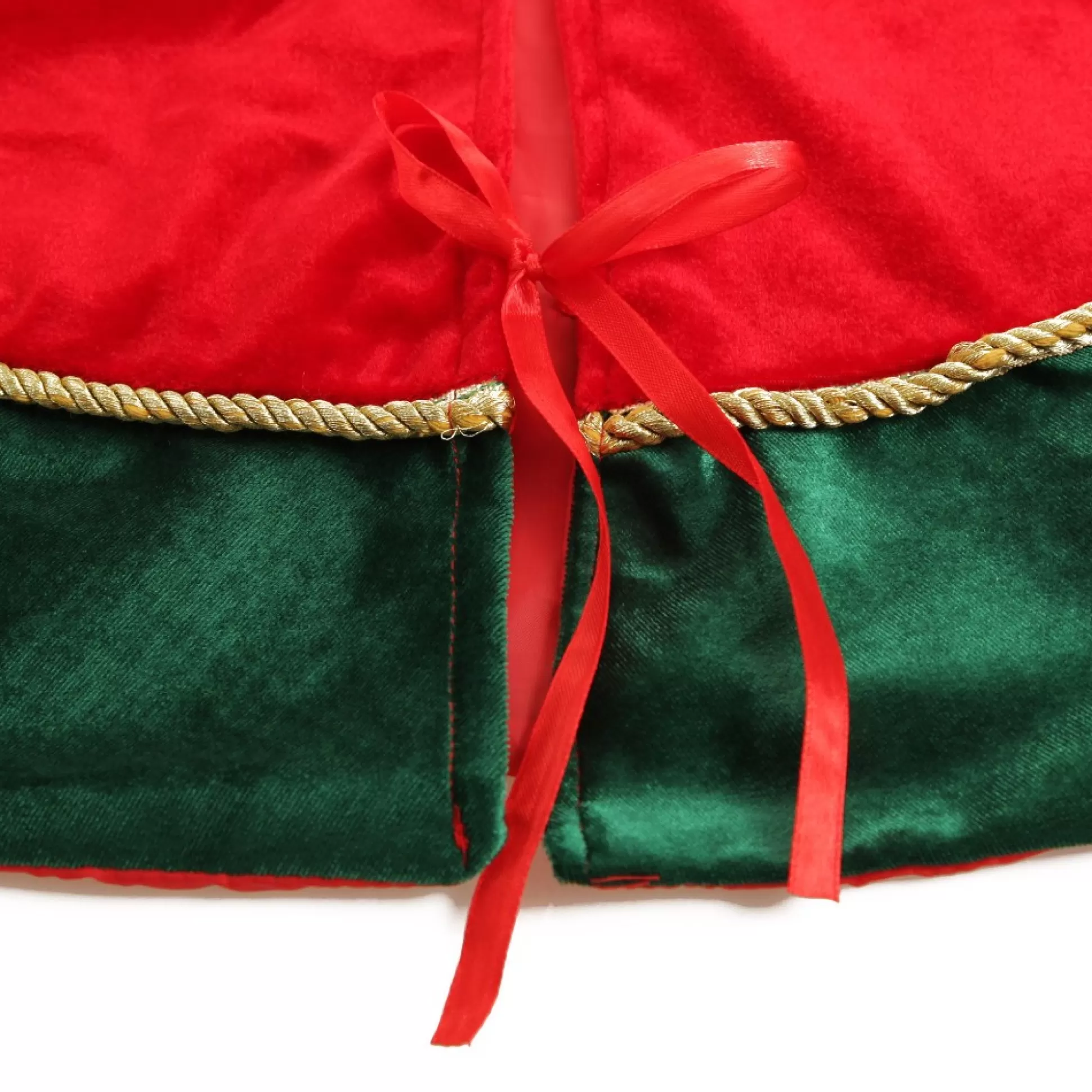 Red and Green Velvet Christmas Tree Skirt Christmas Tree Skirts |
