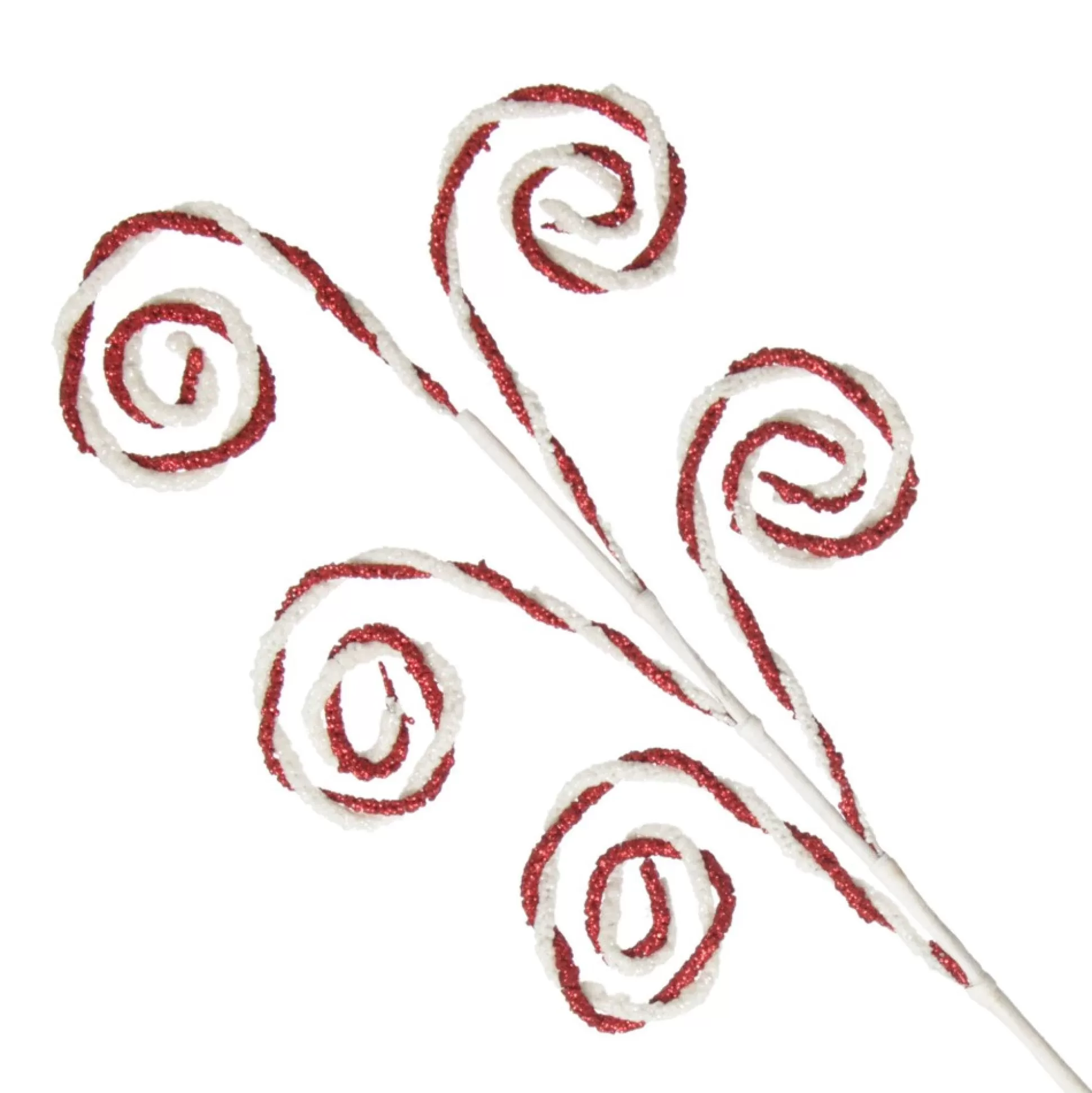 Red and White Chenille Stick Candy Cane Christmas Pick Christmas Tree Picks |