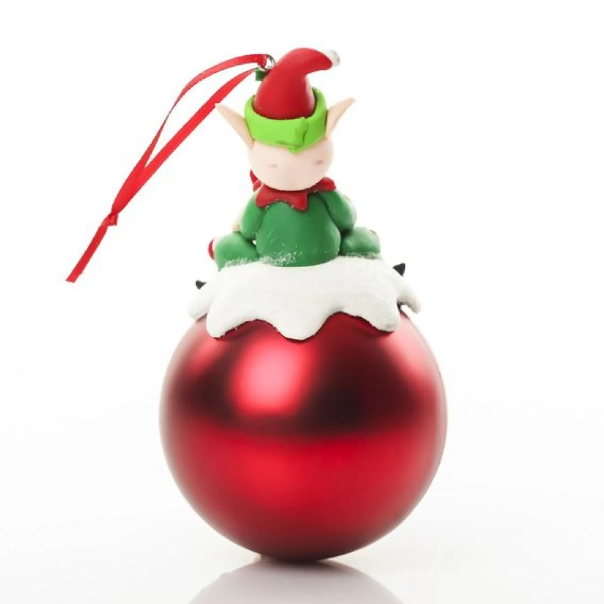 Red Boy Elf Christmas Character Bauble Personalised Baubles |