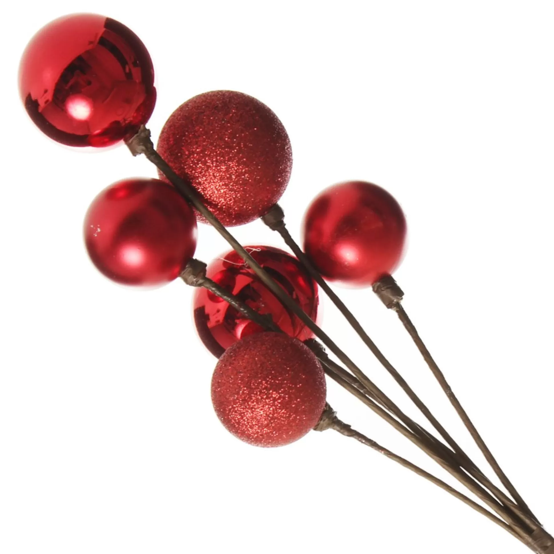 Red Christmas Bauble Cluster Pick Christmas Tree Picks |