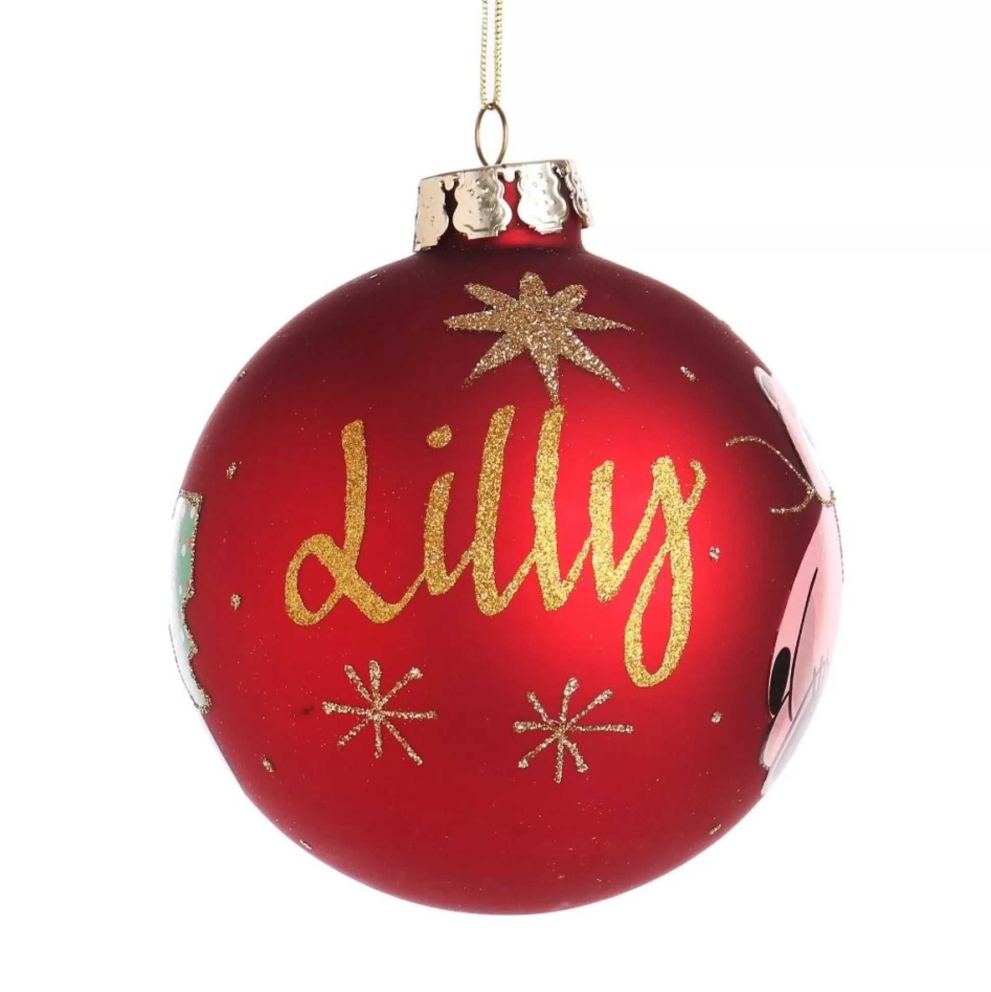 Red Christmas Bear with Tree Bauble Personalised Baubles |