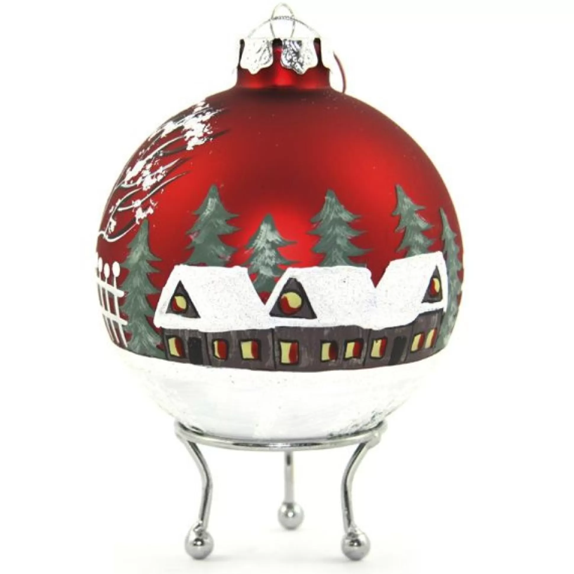 Red Christmas Village Bauble Personalised Baubles |