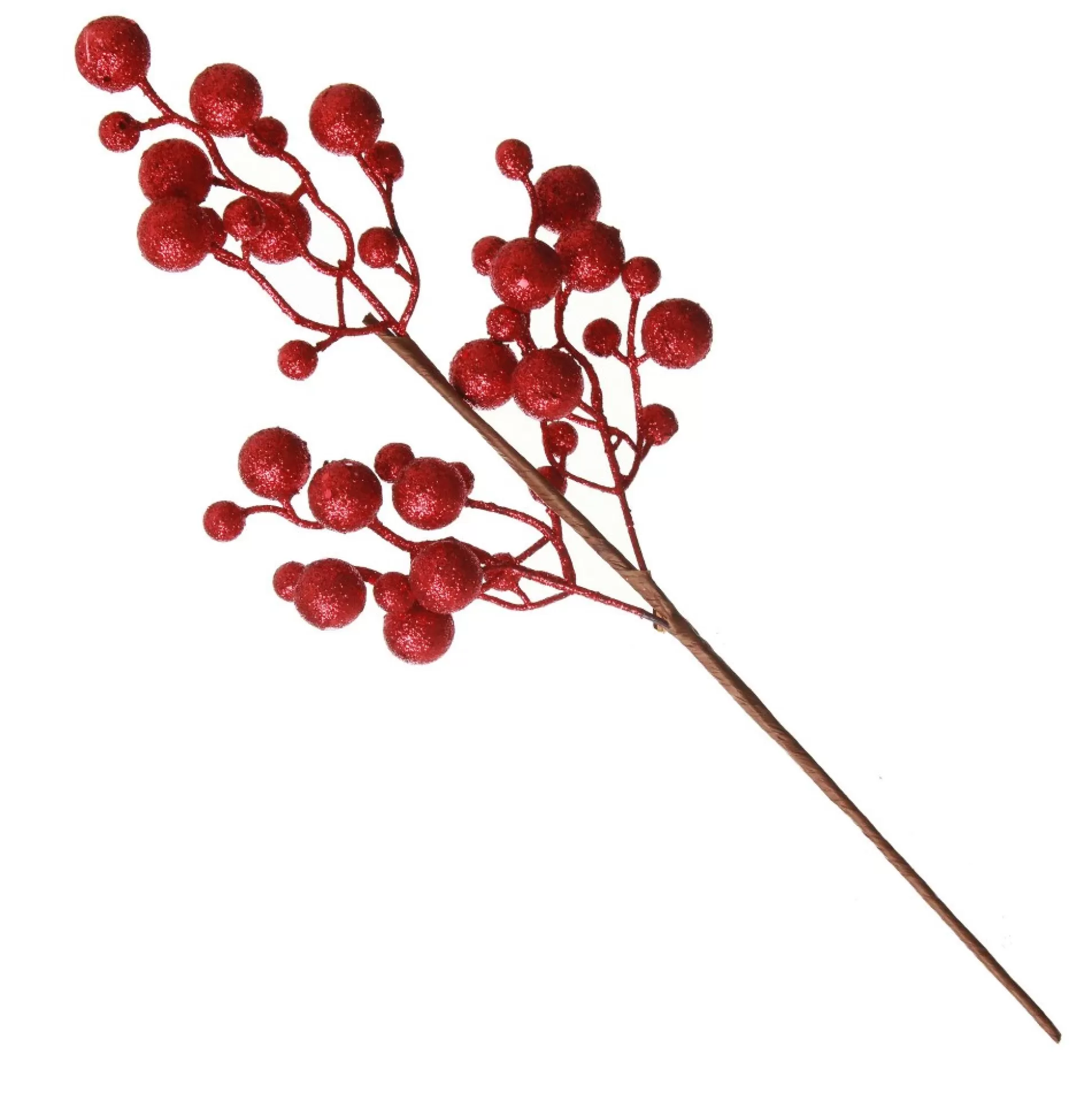 Red Glitter Berry Pick - Set of 2 Christmas Tree Picks |