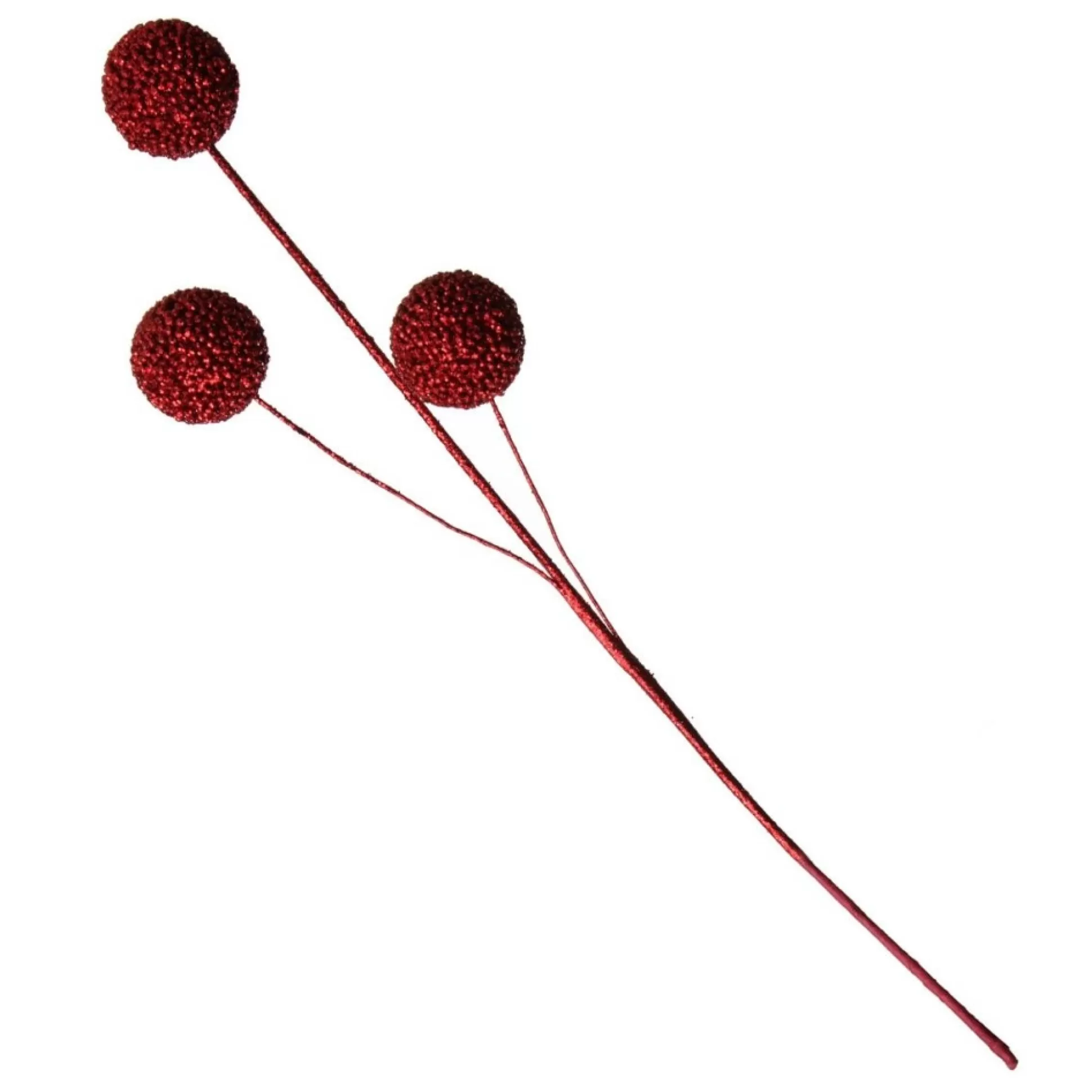 Red Glitter Christmas Ball Trio Pick Christmas Tree Picks |
