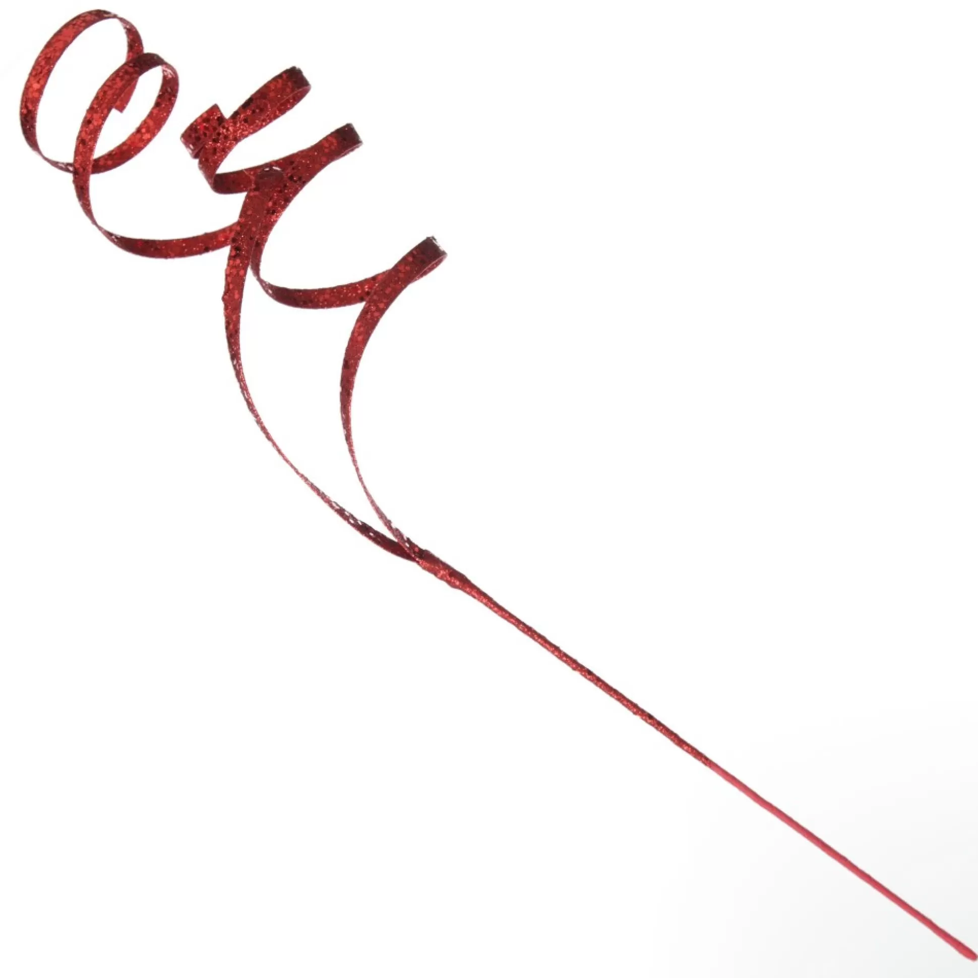 Red Glitter Curly Ribbon Christmas Pick Small Christmas Tree Picks |