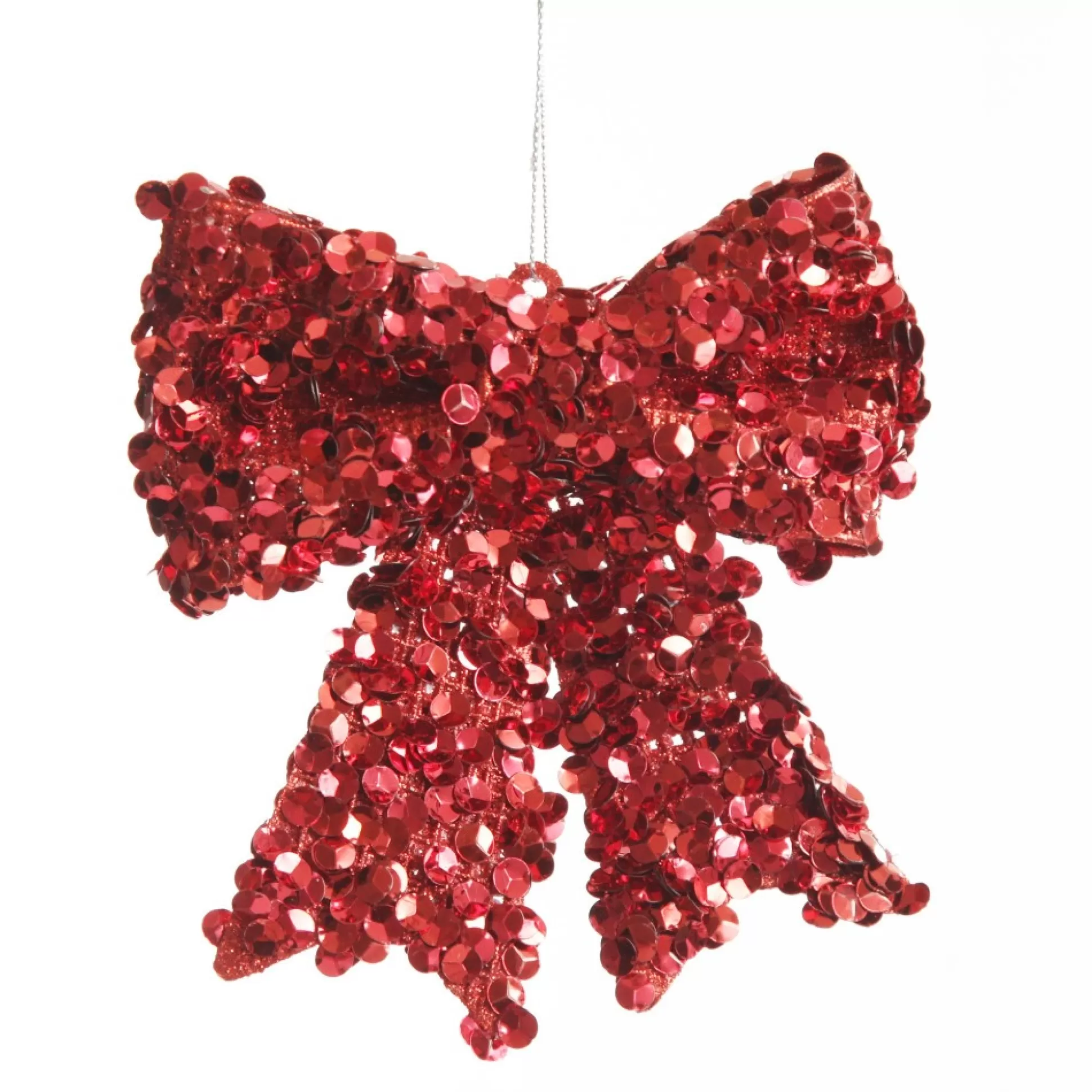 Red Glitter Sequin Bow Christmas Bells And Bows |