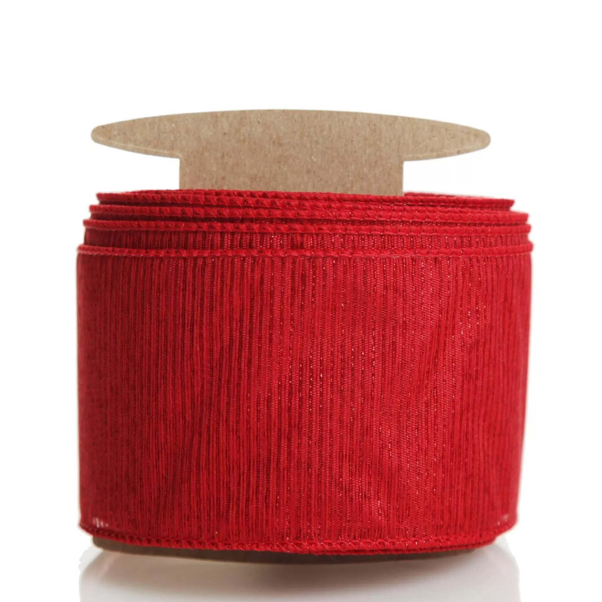 Red Glitter Sheer Stripe Wired Ribbon - 6.25cm Ribbons |