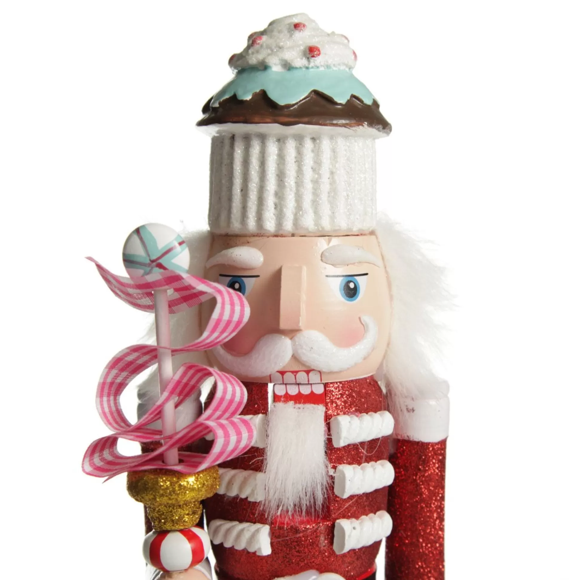 Red Jacket Peppermint Candy Wooden Nutcracker - Extra Large Christmas Nutcrackers |