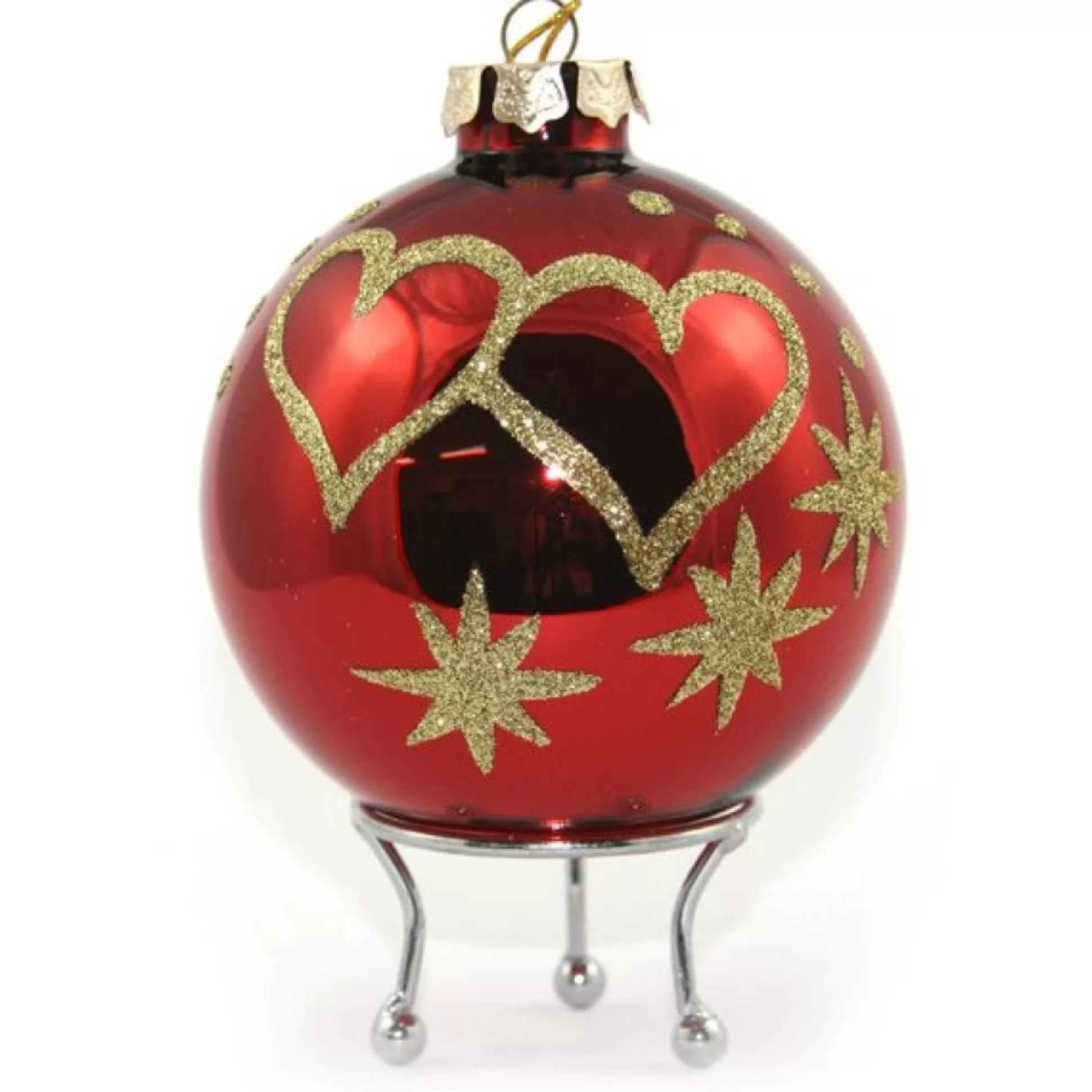 Red Love Hearts Christmas Bauble Personalised Baubles |