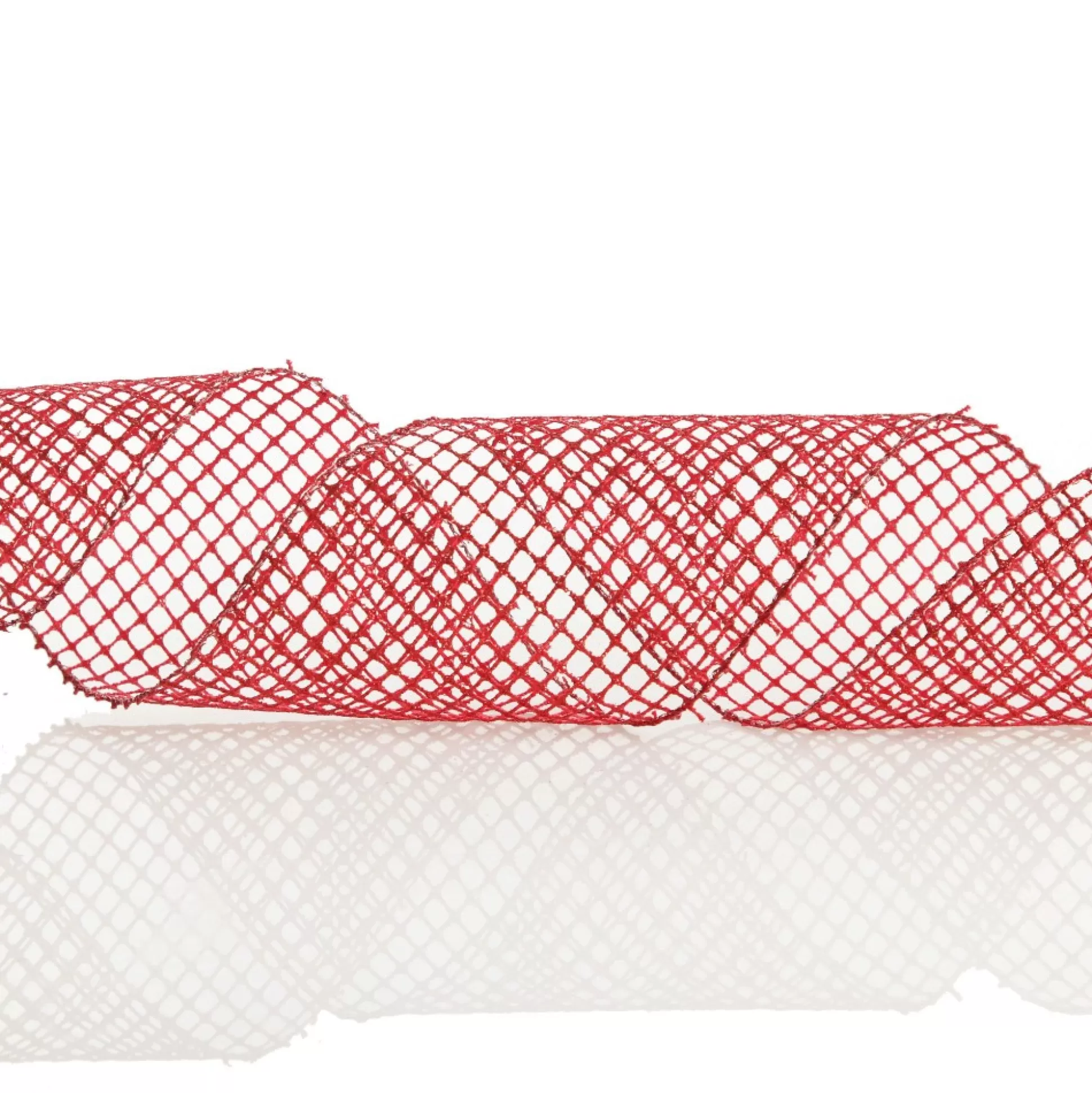 Red Mesh Wired Christmas Ribbon Garland Tree Garlands |