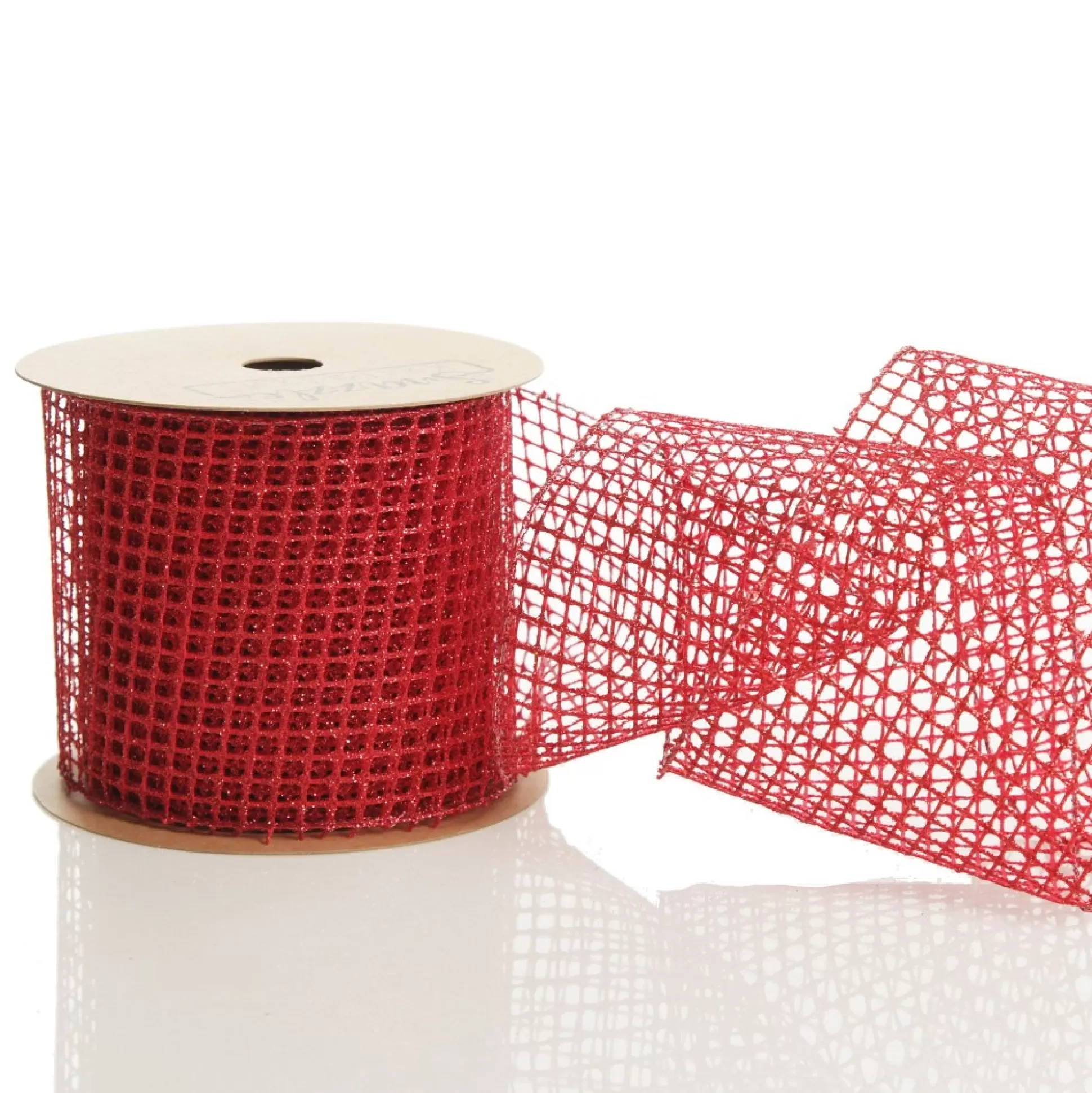 Red Mesh Wired Christmas Ribbon Garland Tree Garlands |