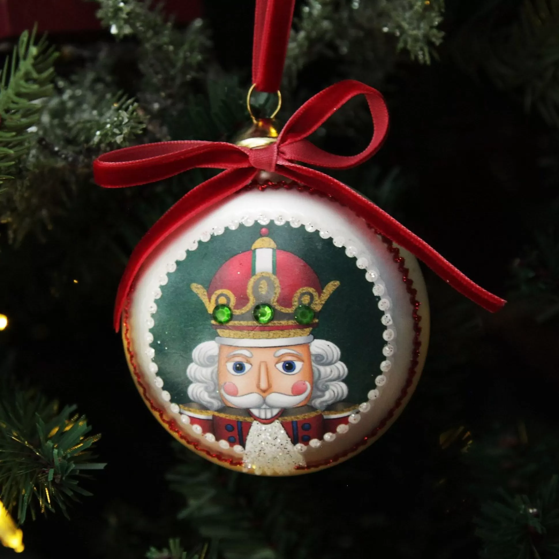 Red Nutcracker Christmas Disc Decorative Christmas Baubles |