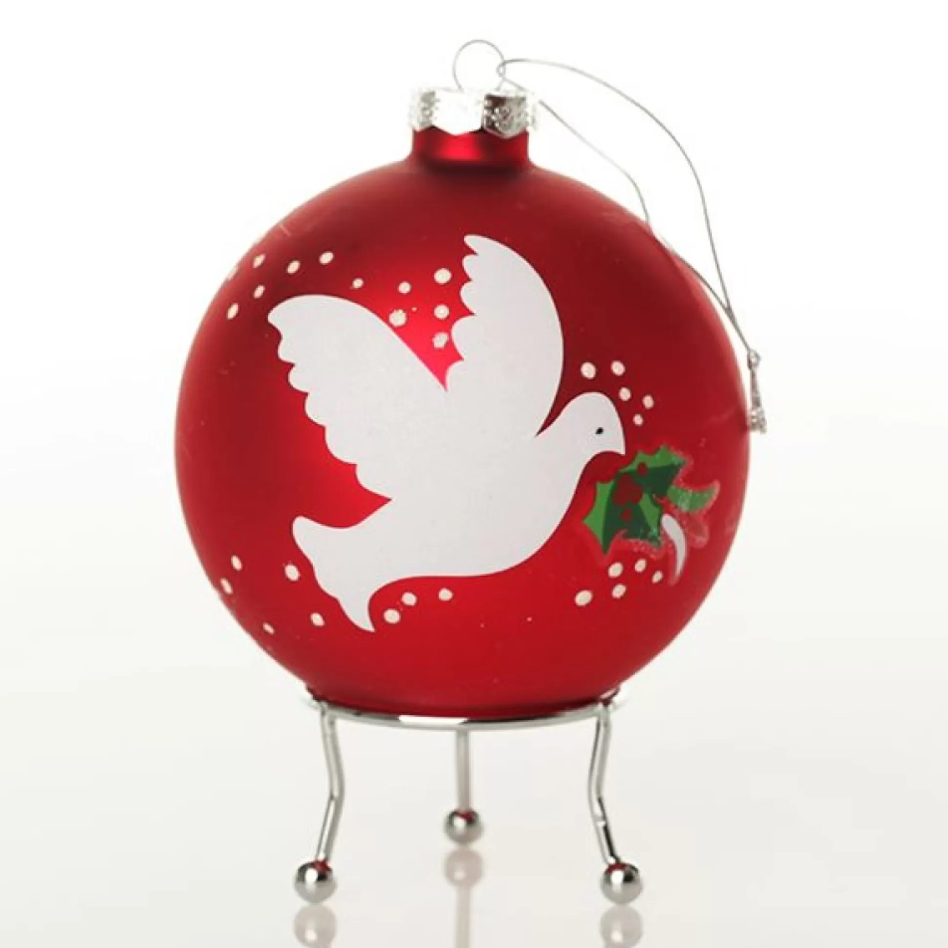 Red Peace Doves Christmas Bauble Personalised Baubles |
