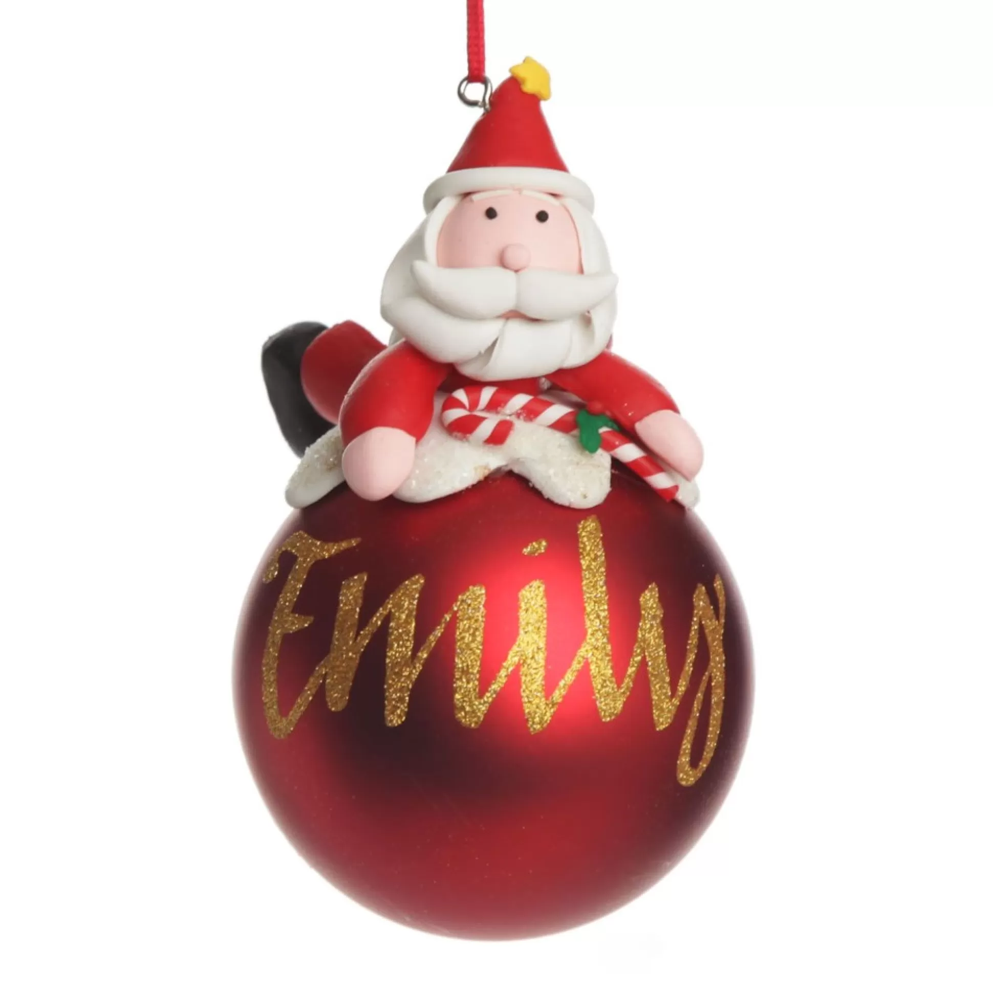 Red Santa Christmas Character Bauble Personalised Baubles |