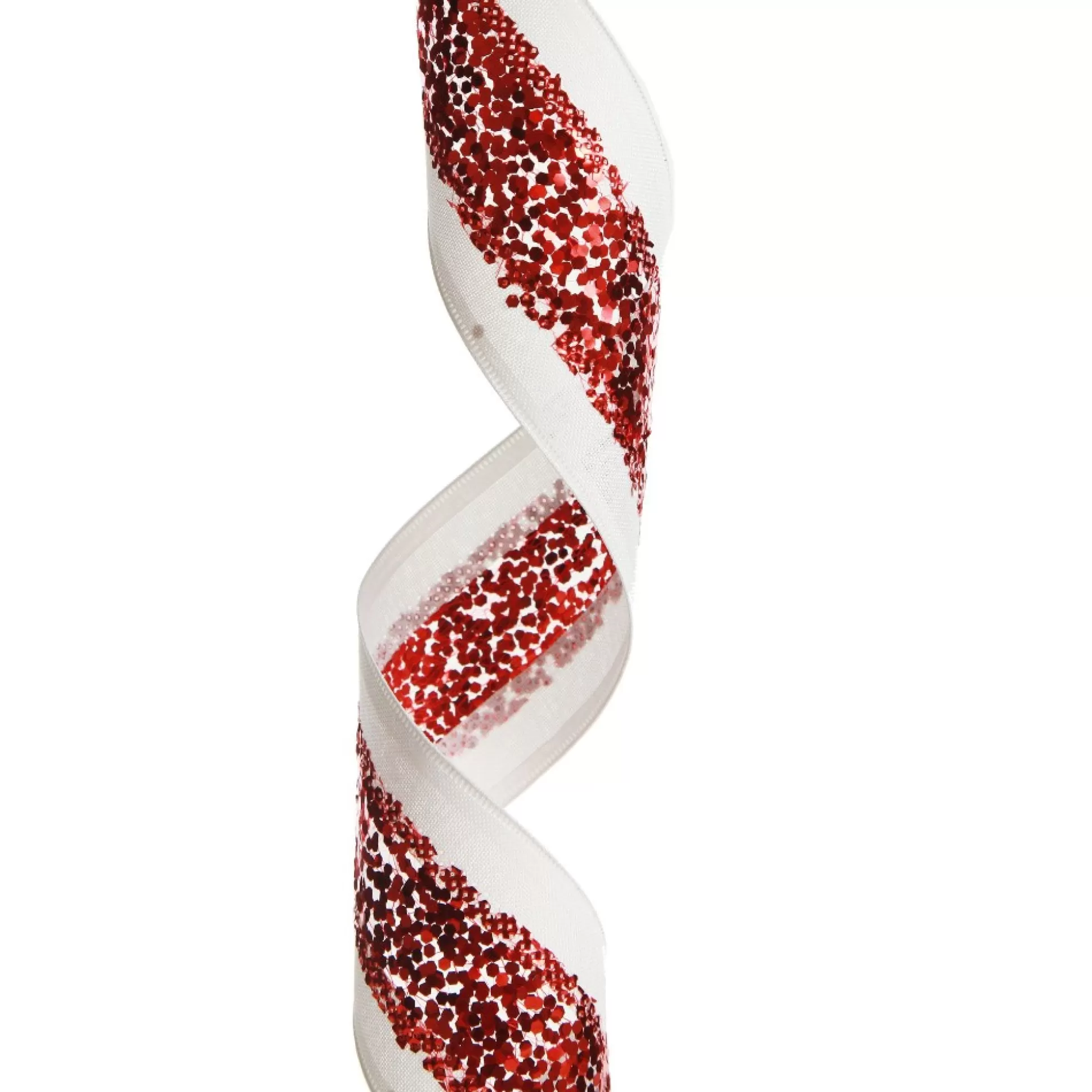 Red Sequin Wired Christmas Ribbon Ribbons |