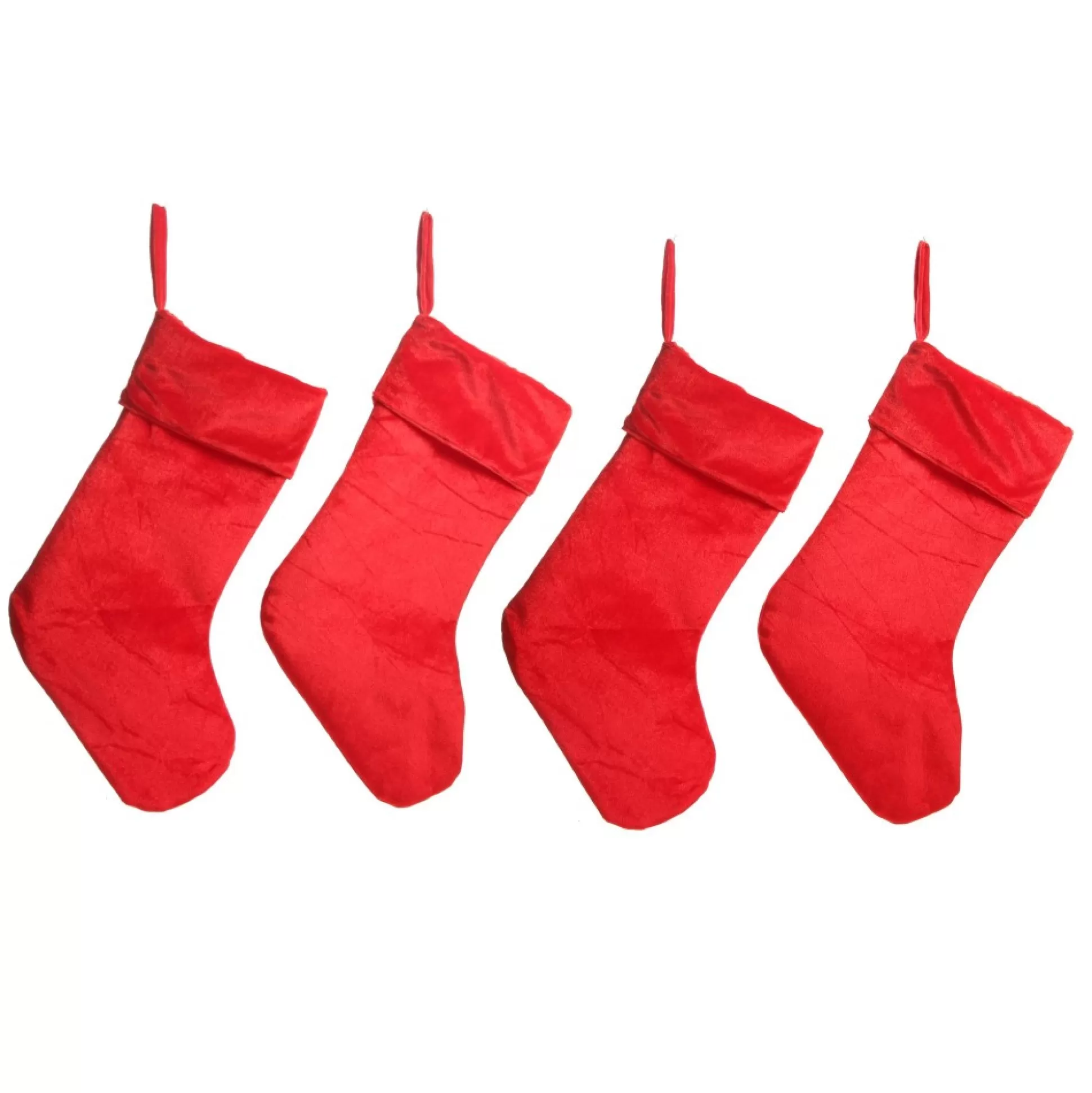 Red Velour Christmas Stocking - Set of 4 Personalised Stockings |
