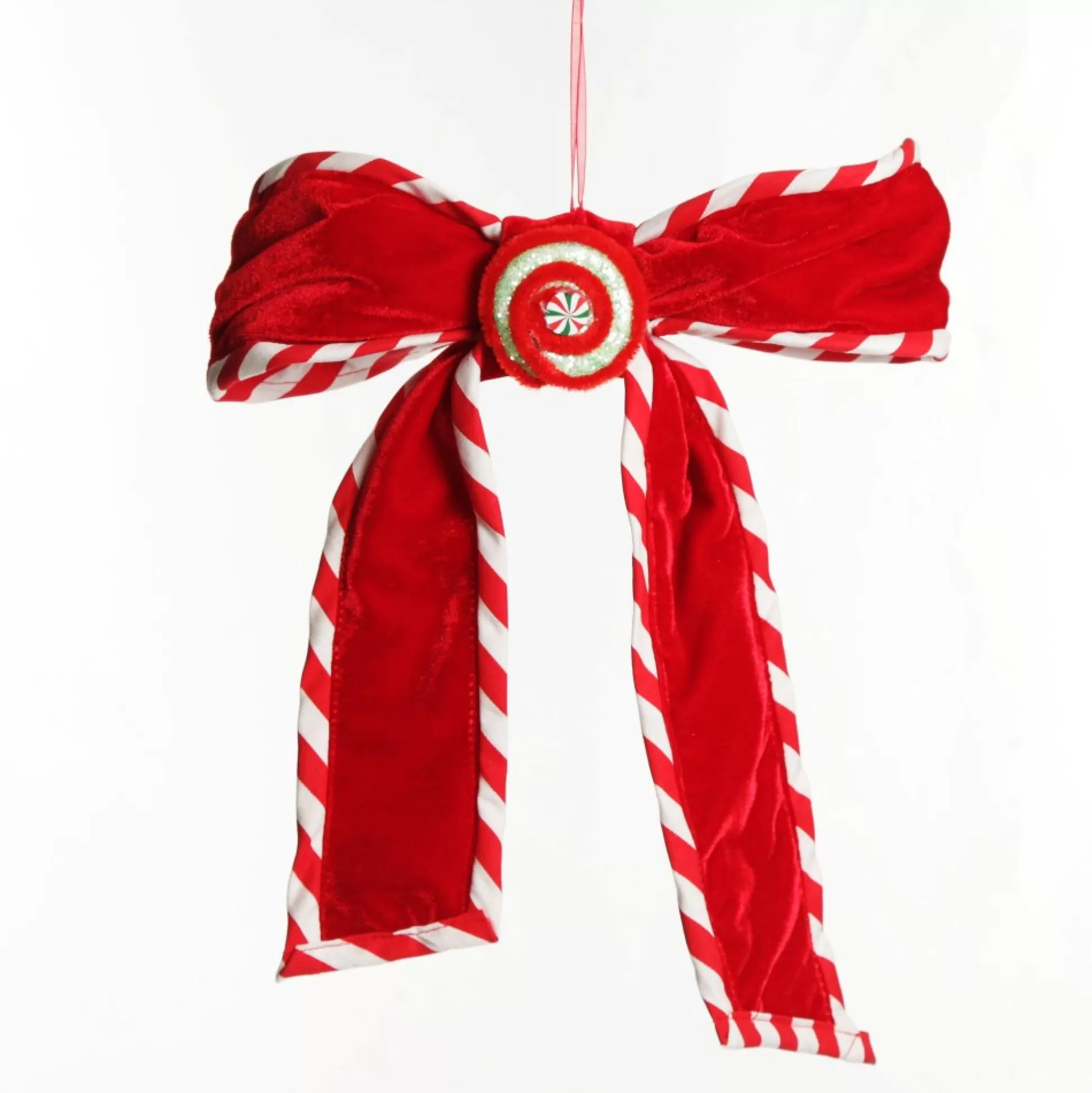 Red Velvet Christmas Bow with Candy Christmas Bells And Bows |