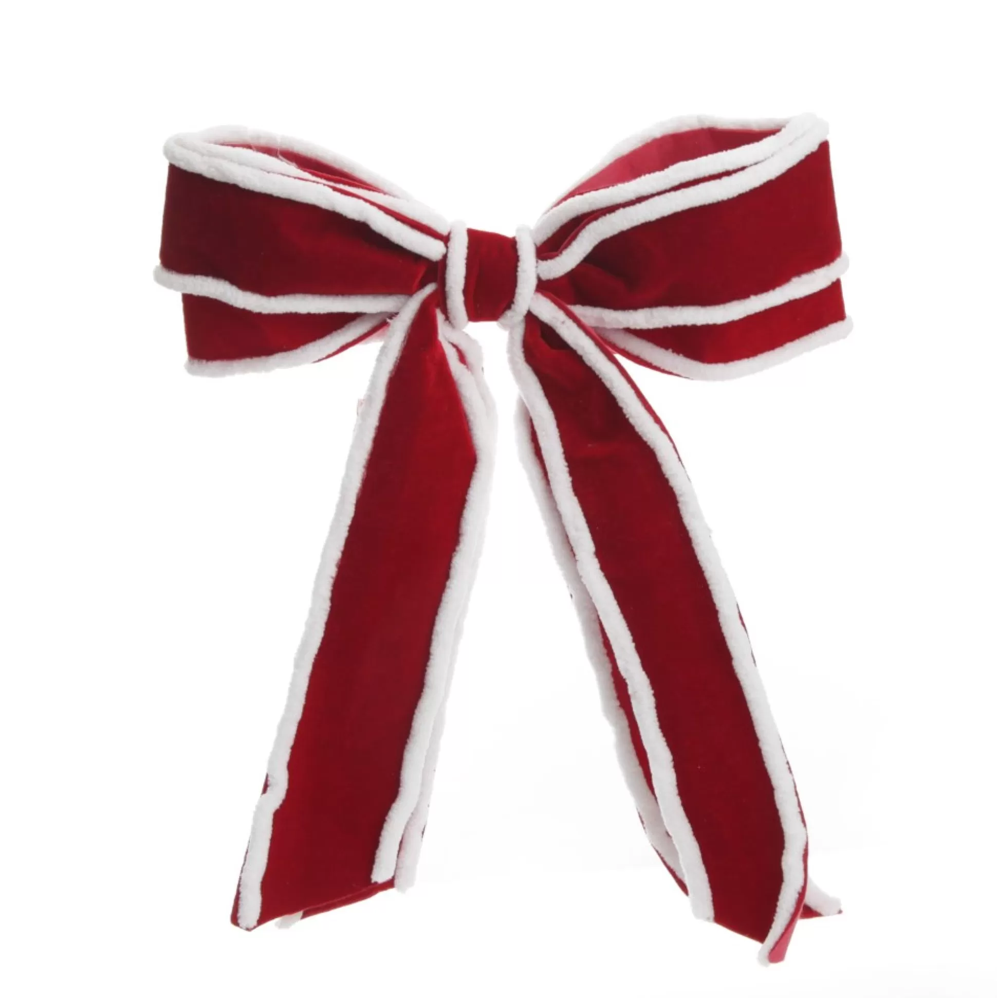 Red Velvet Christmas Bow with Fur Trim Christmas Bells And Bows |