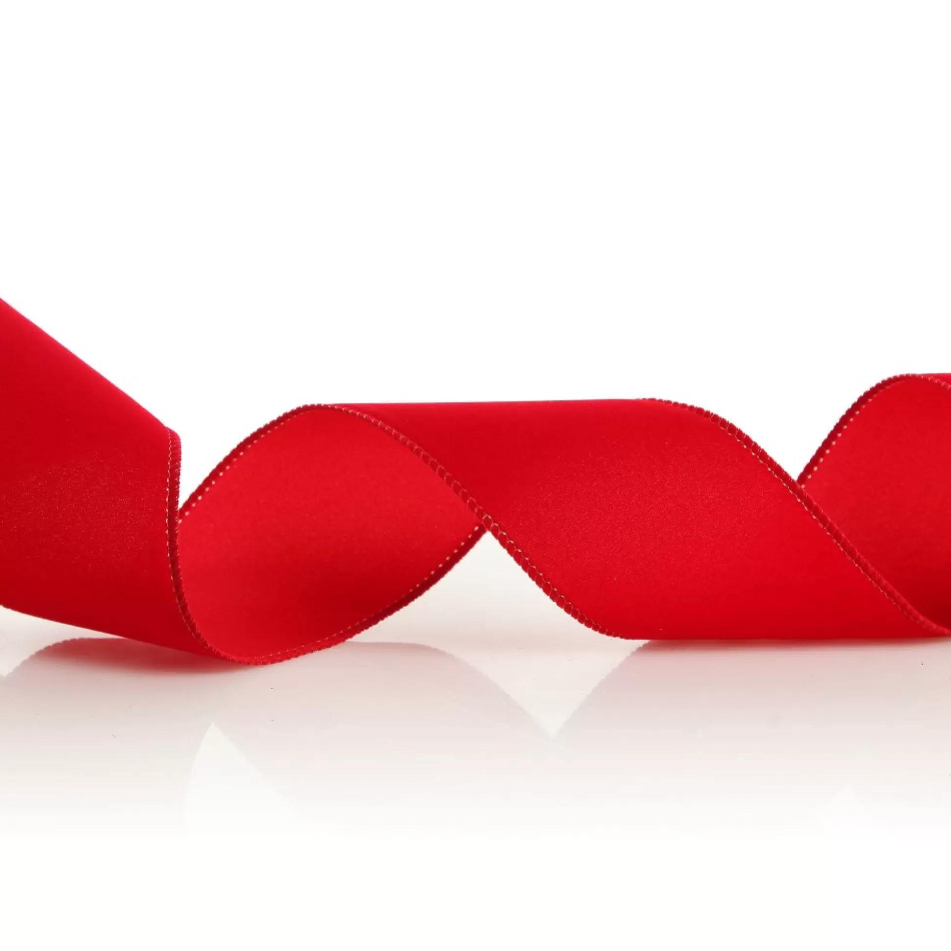 Red Velvet Ribbon with Wired Edge - 6cm Ribbons |