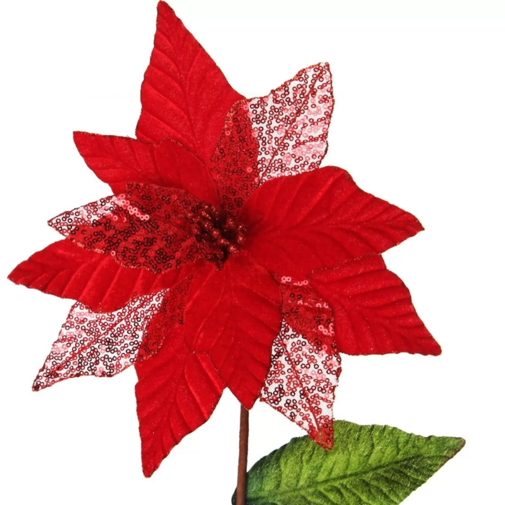 Red Velvet Sequin Flower Christmas Flowers |