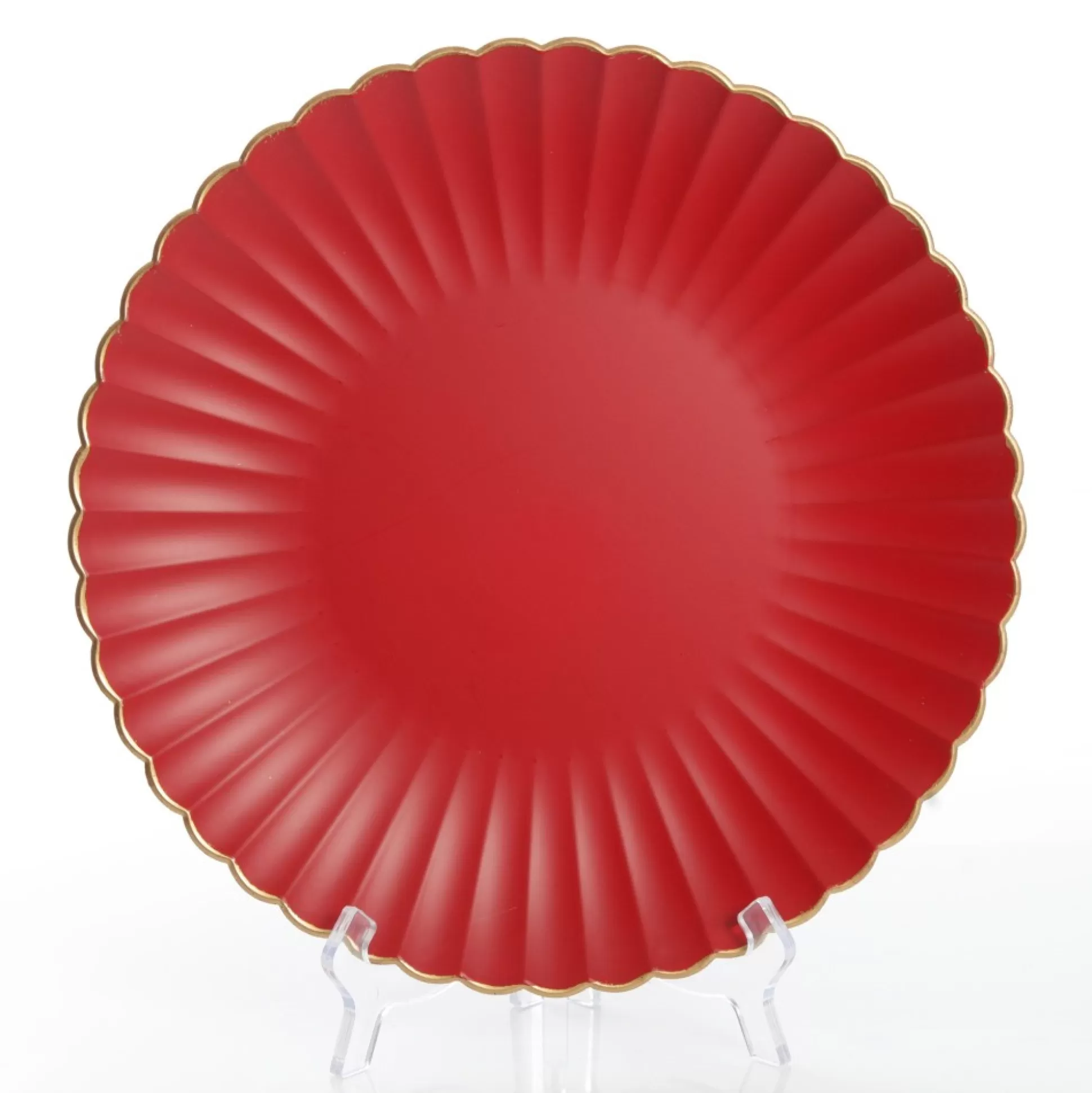 Red with Gold Edging Christmas Charger Plate Christmas Table Decor |